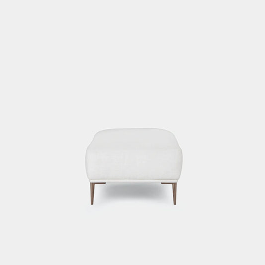 Crystal fabric ottoman white