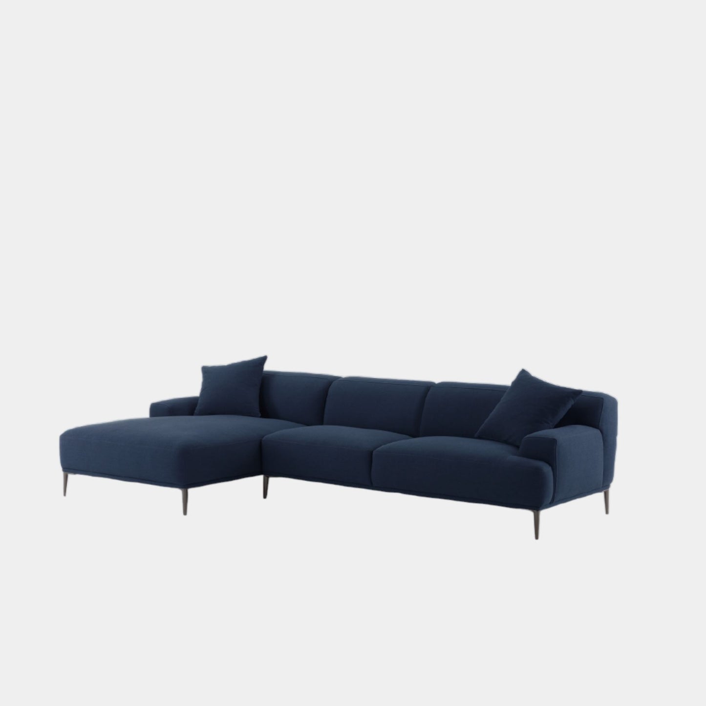 Crystal fabric sectional sofa large left blue