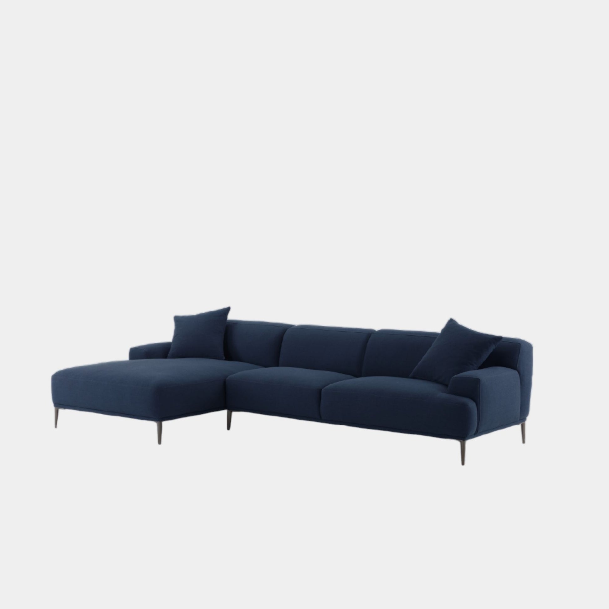 Crystal fabric sectional sofa large left blue
