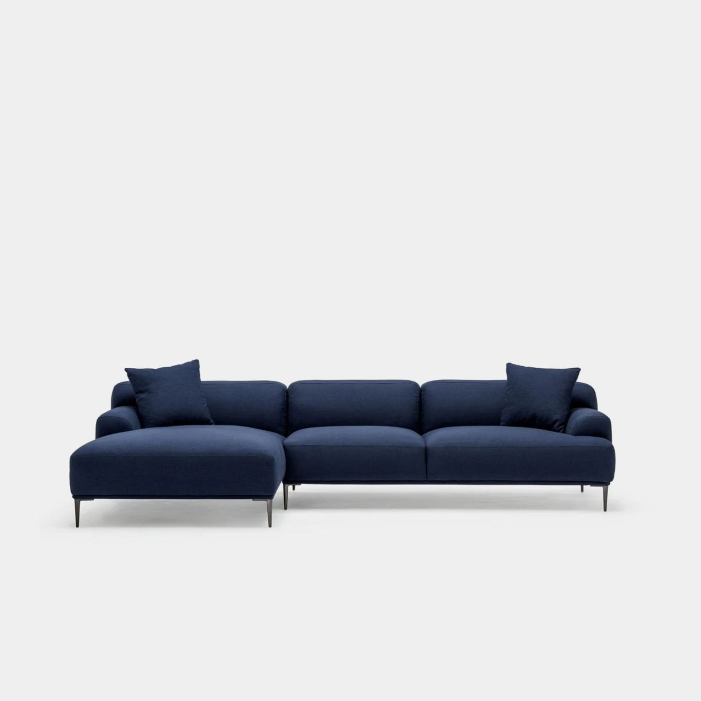 Crystal fabric sectional sofa large left blue
