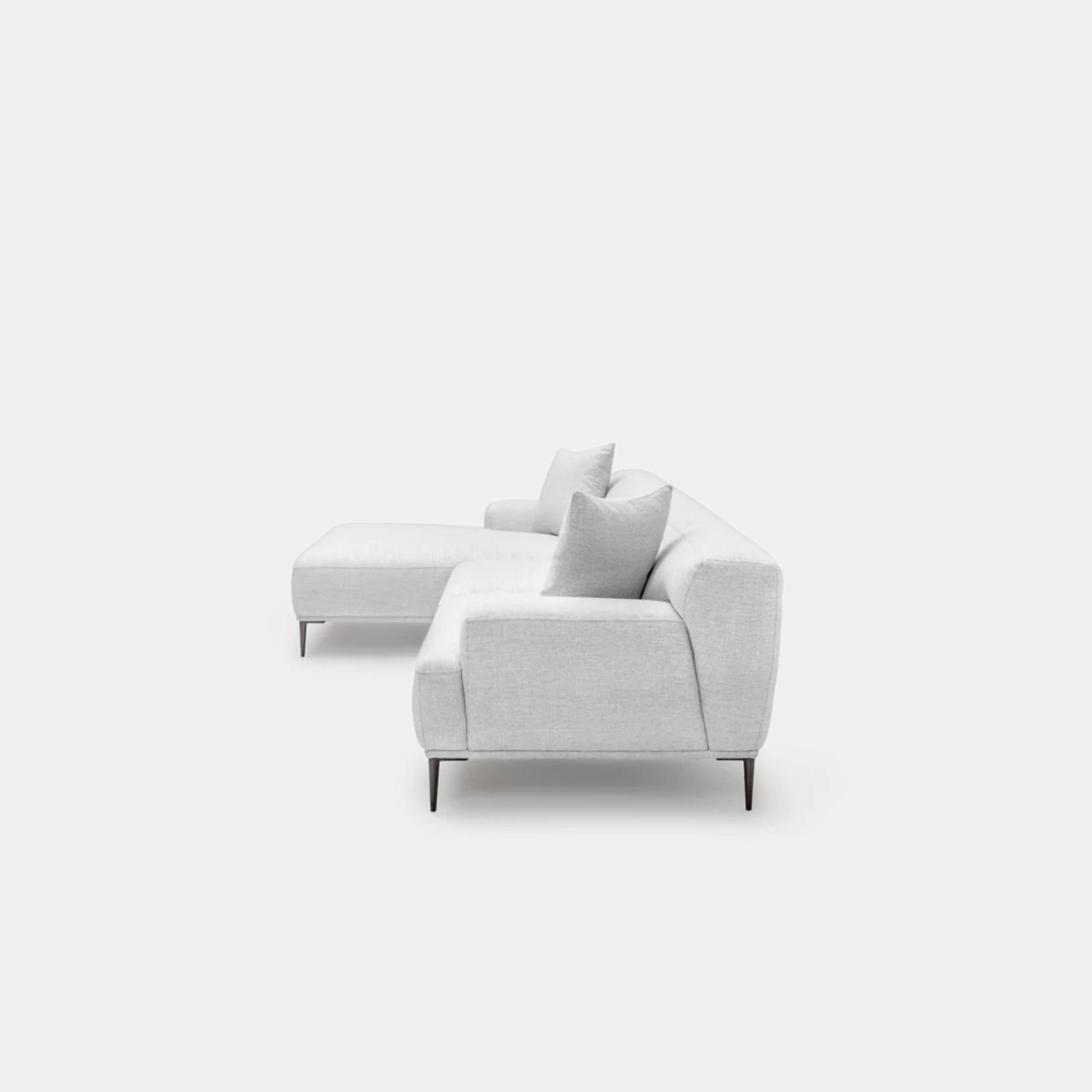 Crystal fabric sectional sofa large left grey