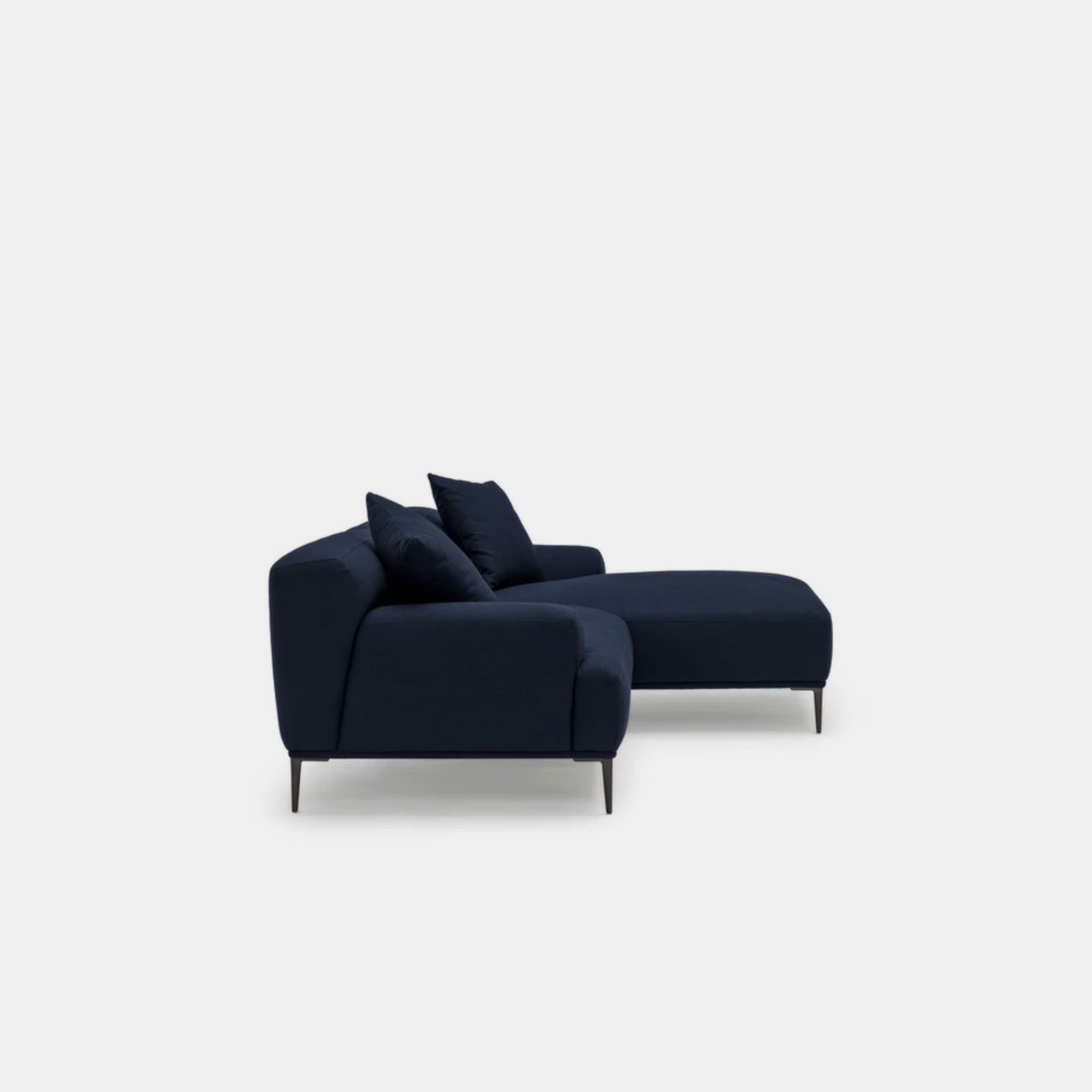 Crystal fabric sectional sofa large right blue