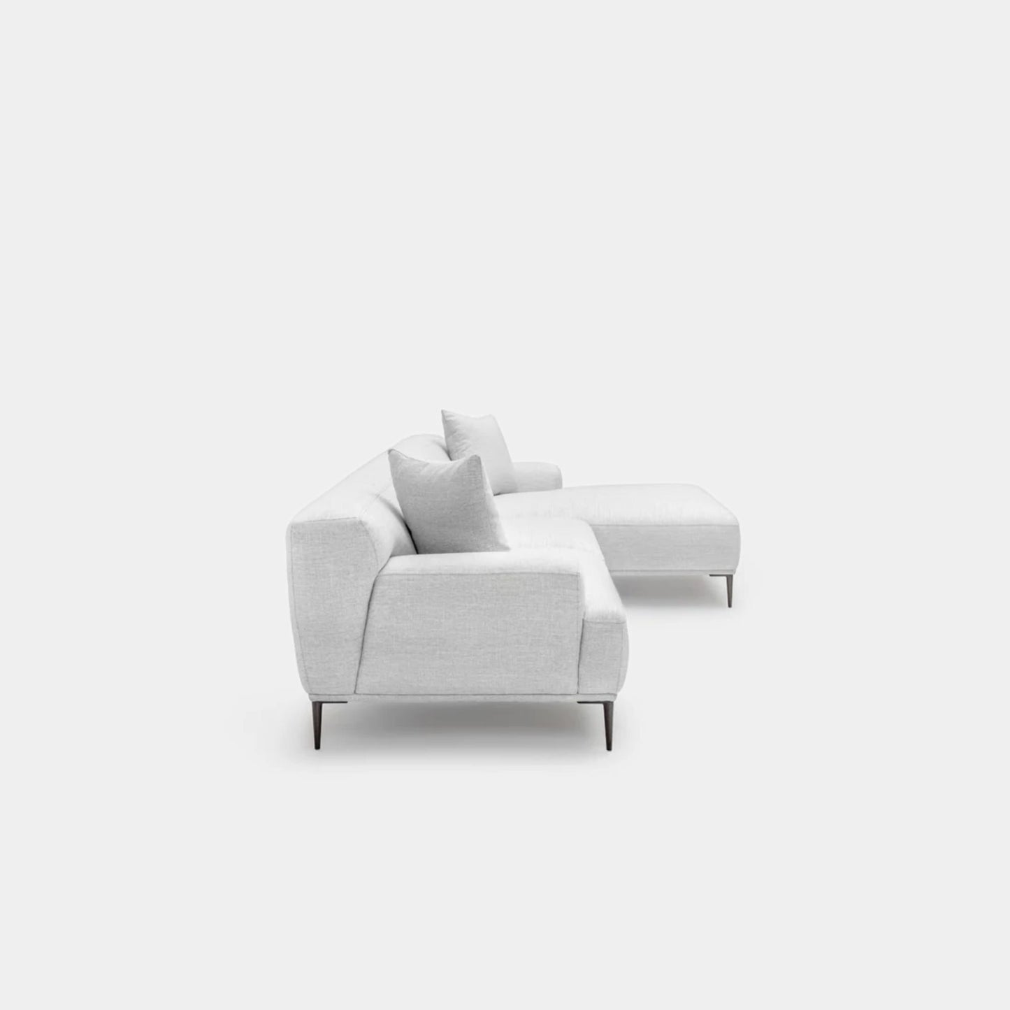 Crystal fabric sectional sofa large right grey