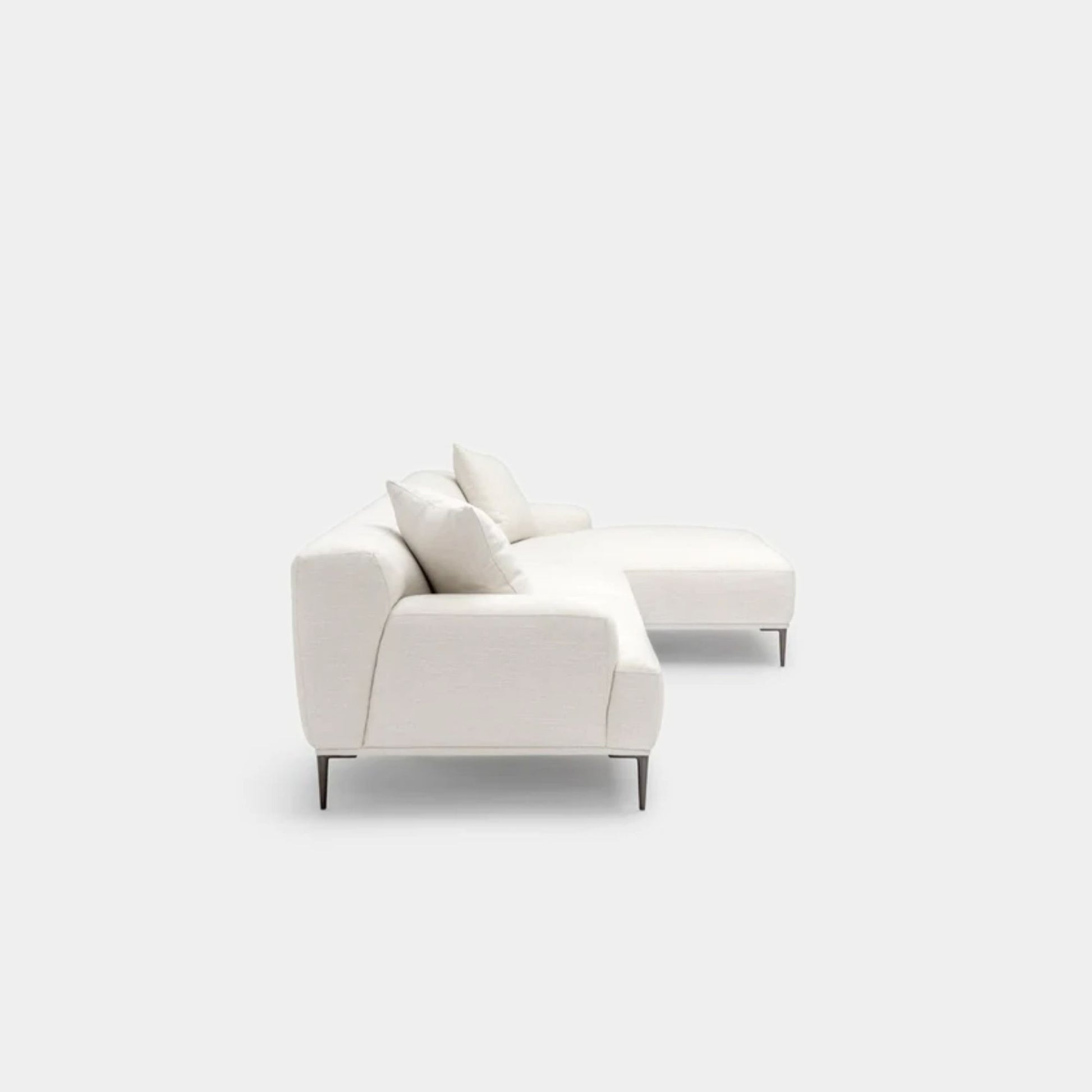 Crystal fabric sectional sofa large right white