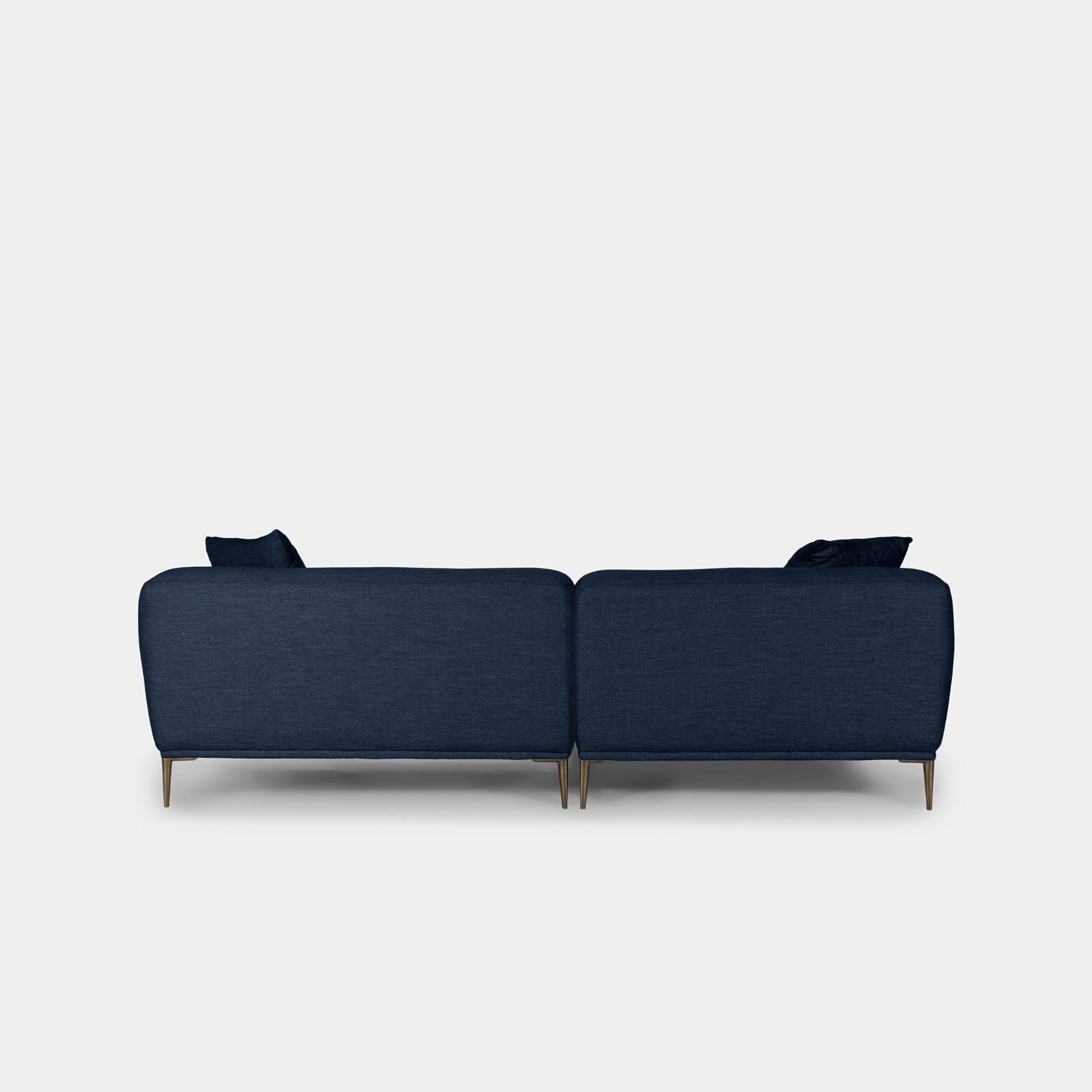 Crystal fabric sectional sofa left blue