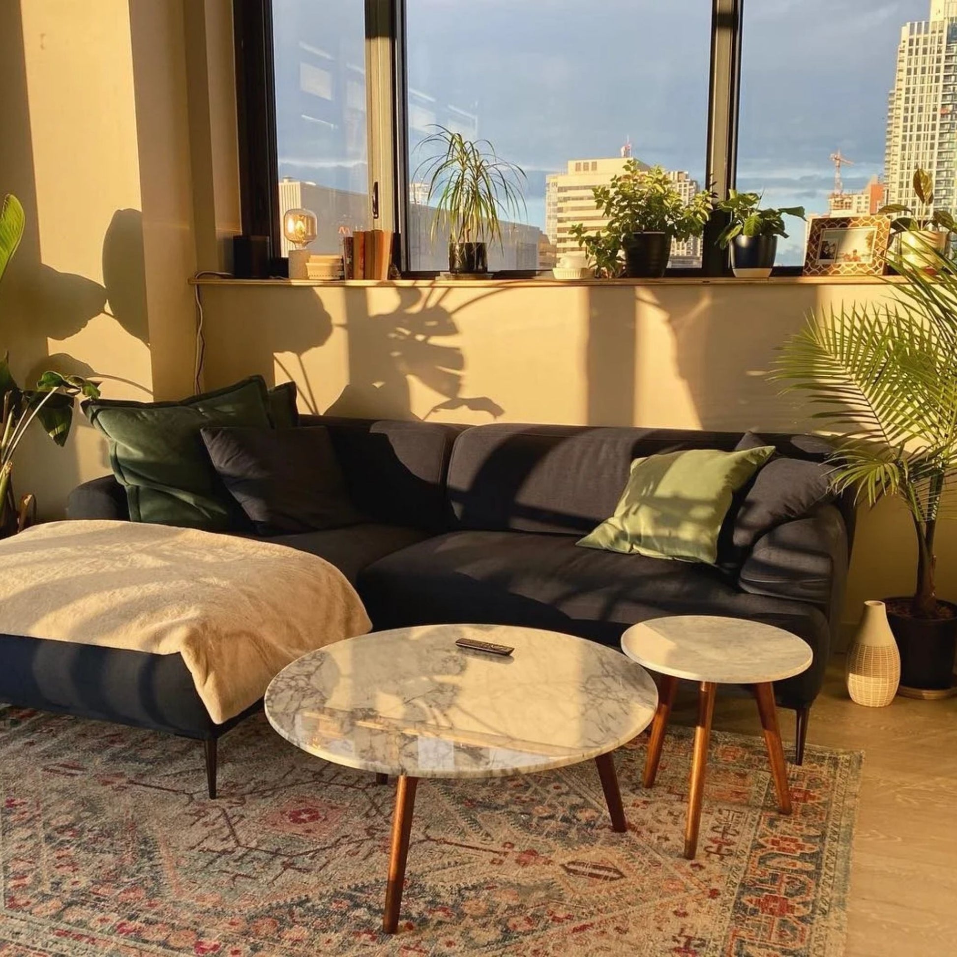 Crystal fabric sectional sofa left blue