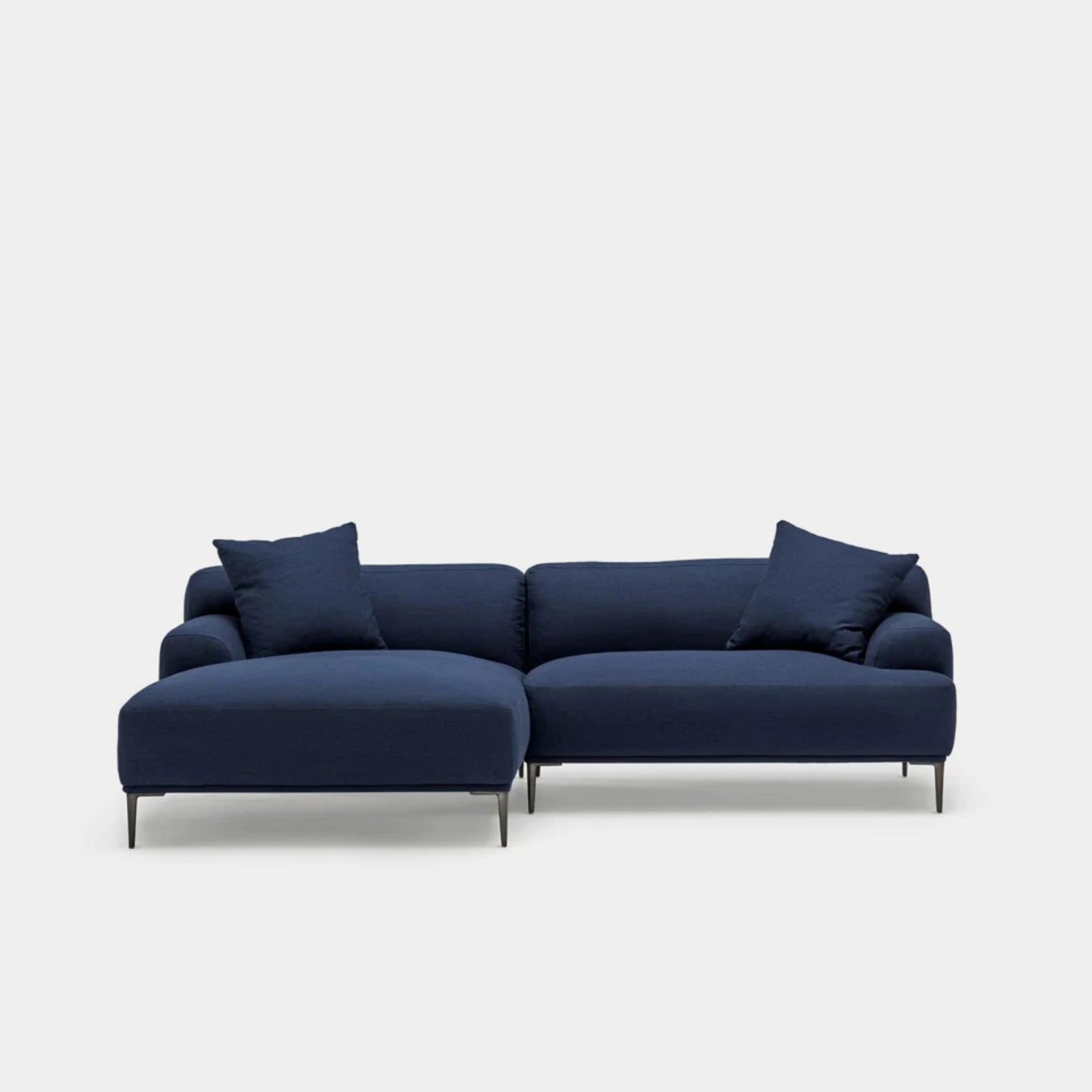 Crystal fabric sectional sofa left blue