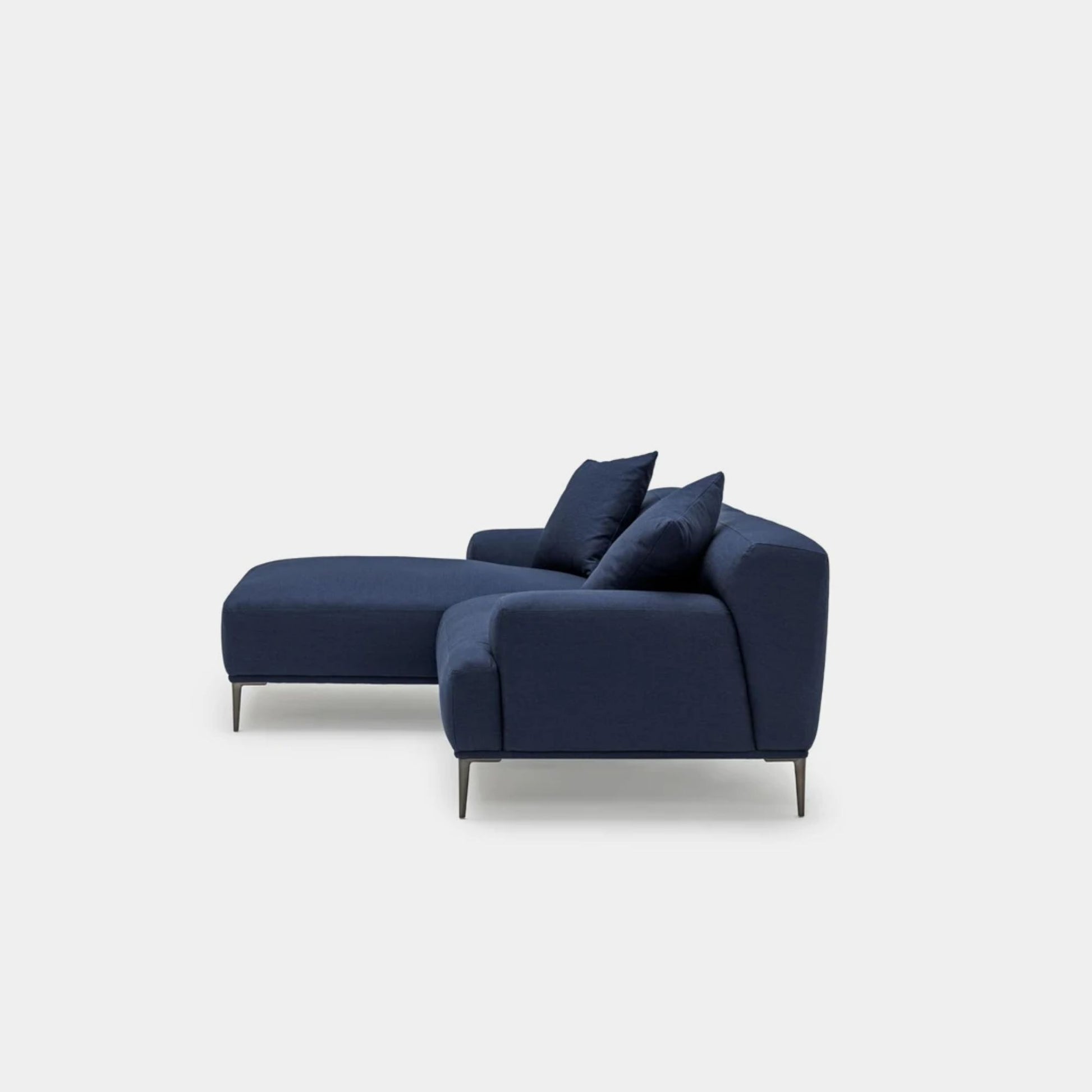 Crystal fabric sectional sofa left blue