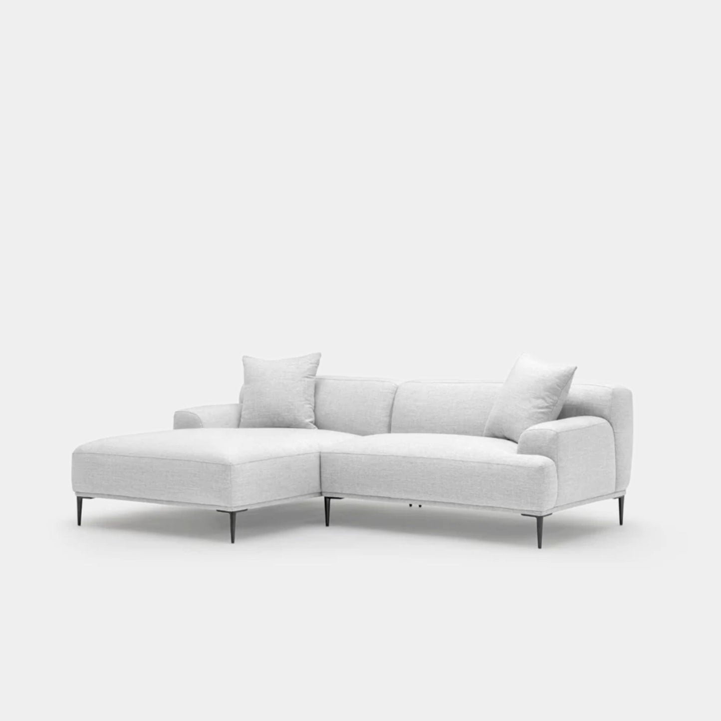 Crystal fabric sectional sofa left grey