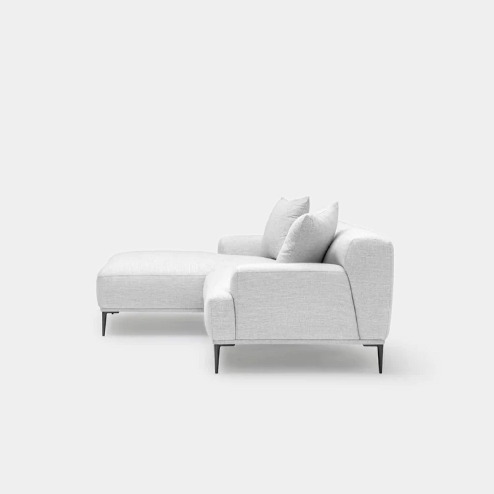 Crystal fabric sectional sofa left grey