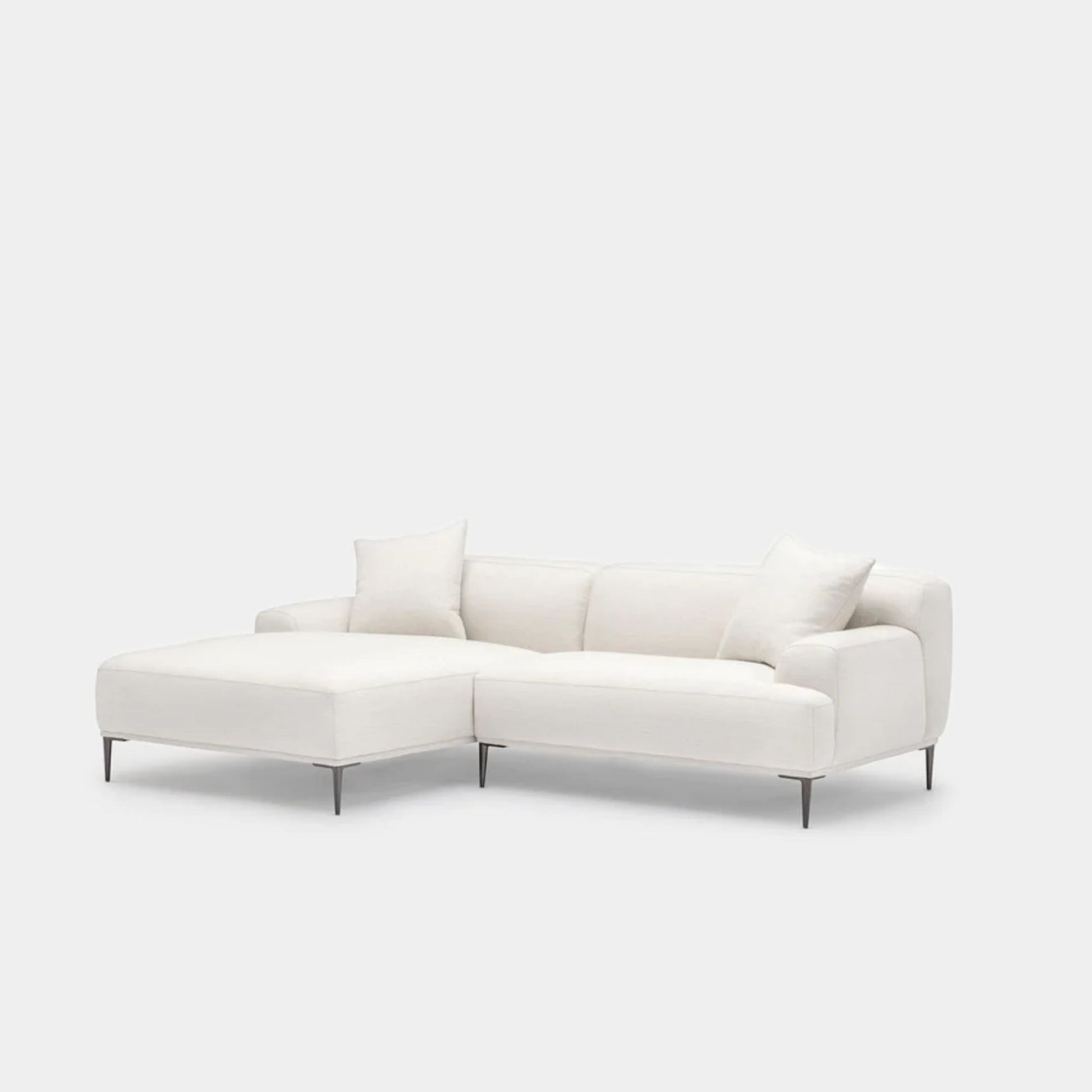 Crystal fabric sectional sofa left white