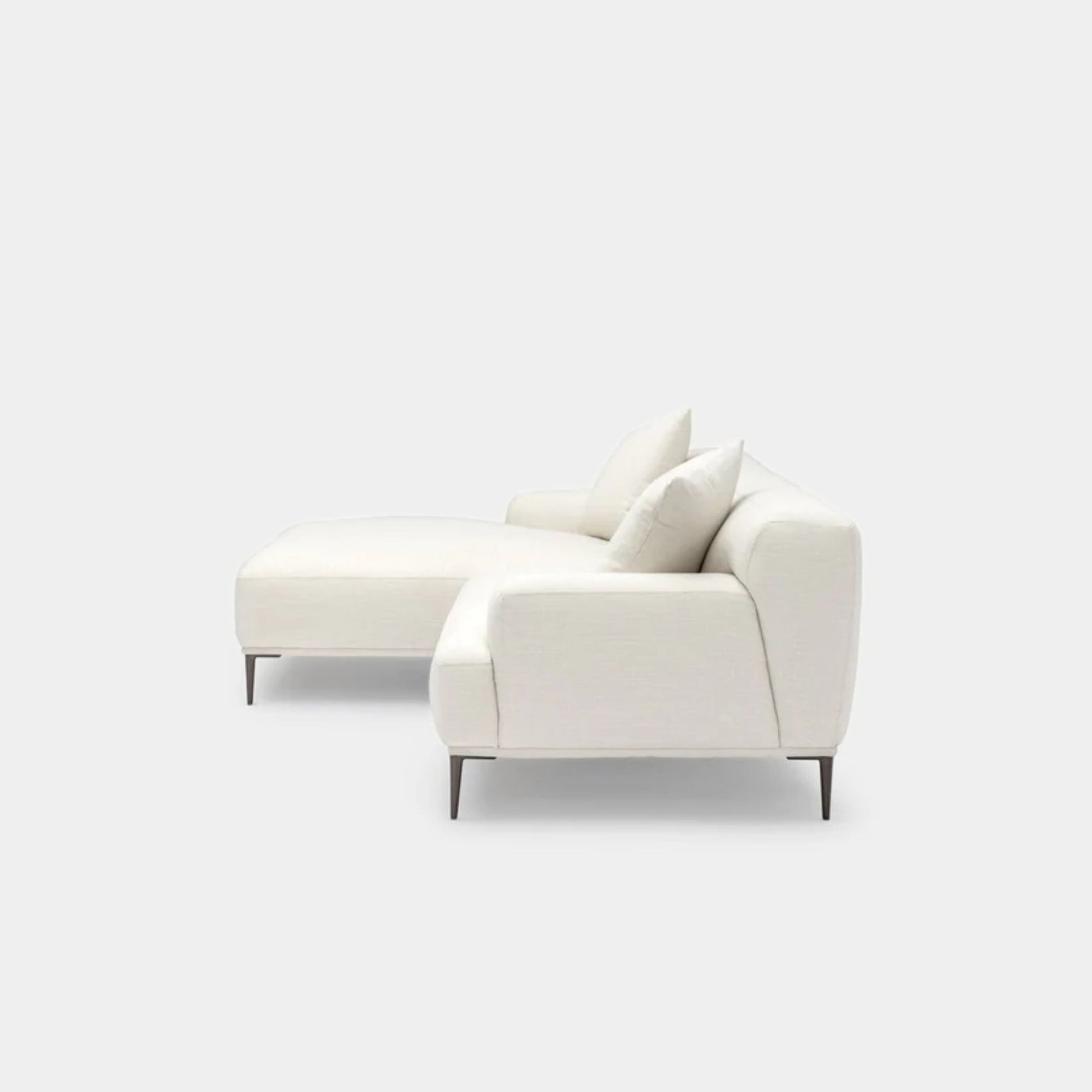 Crystal fabric sectional sofa left white