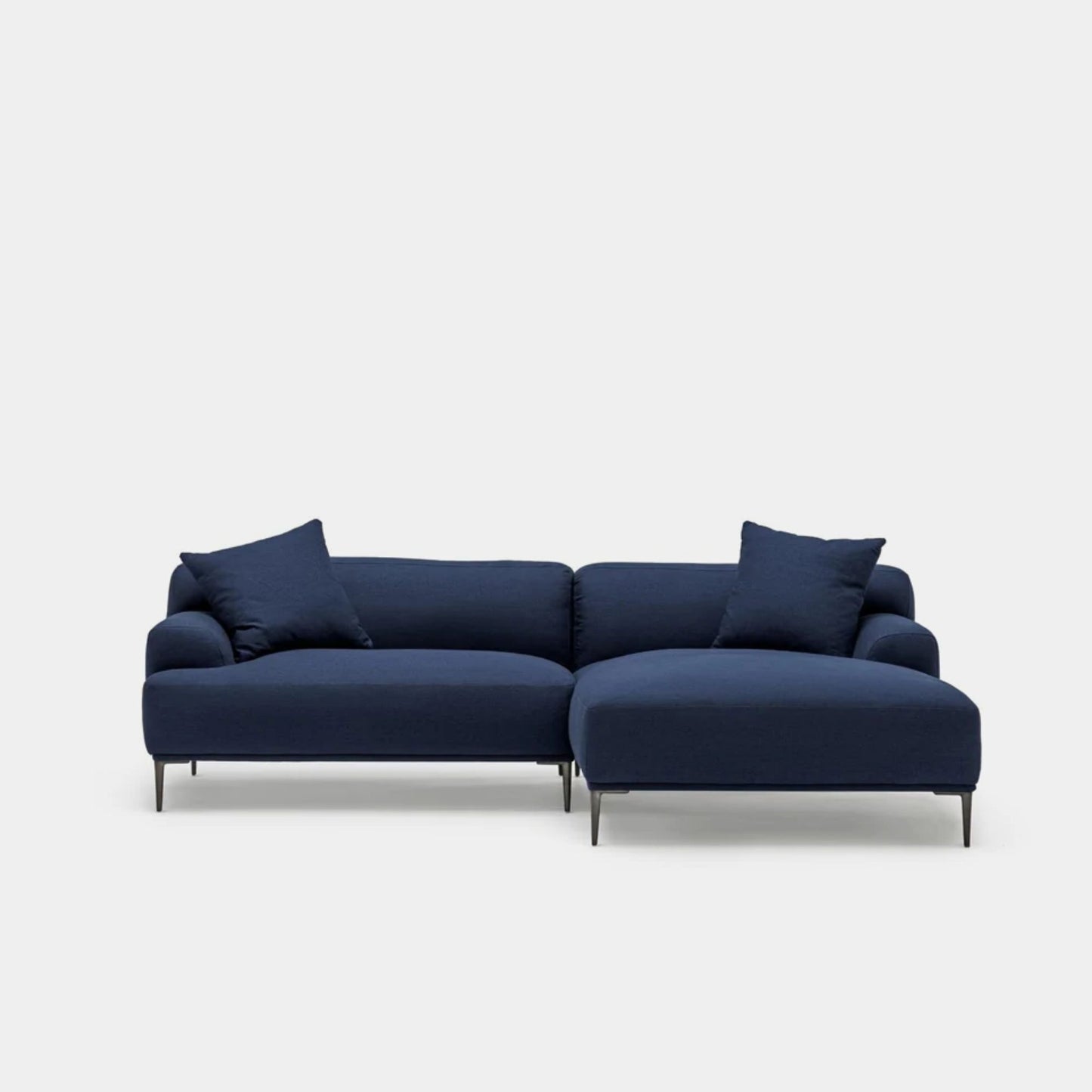 Crystal fabric sectional sofa right blue