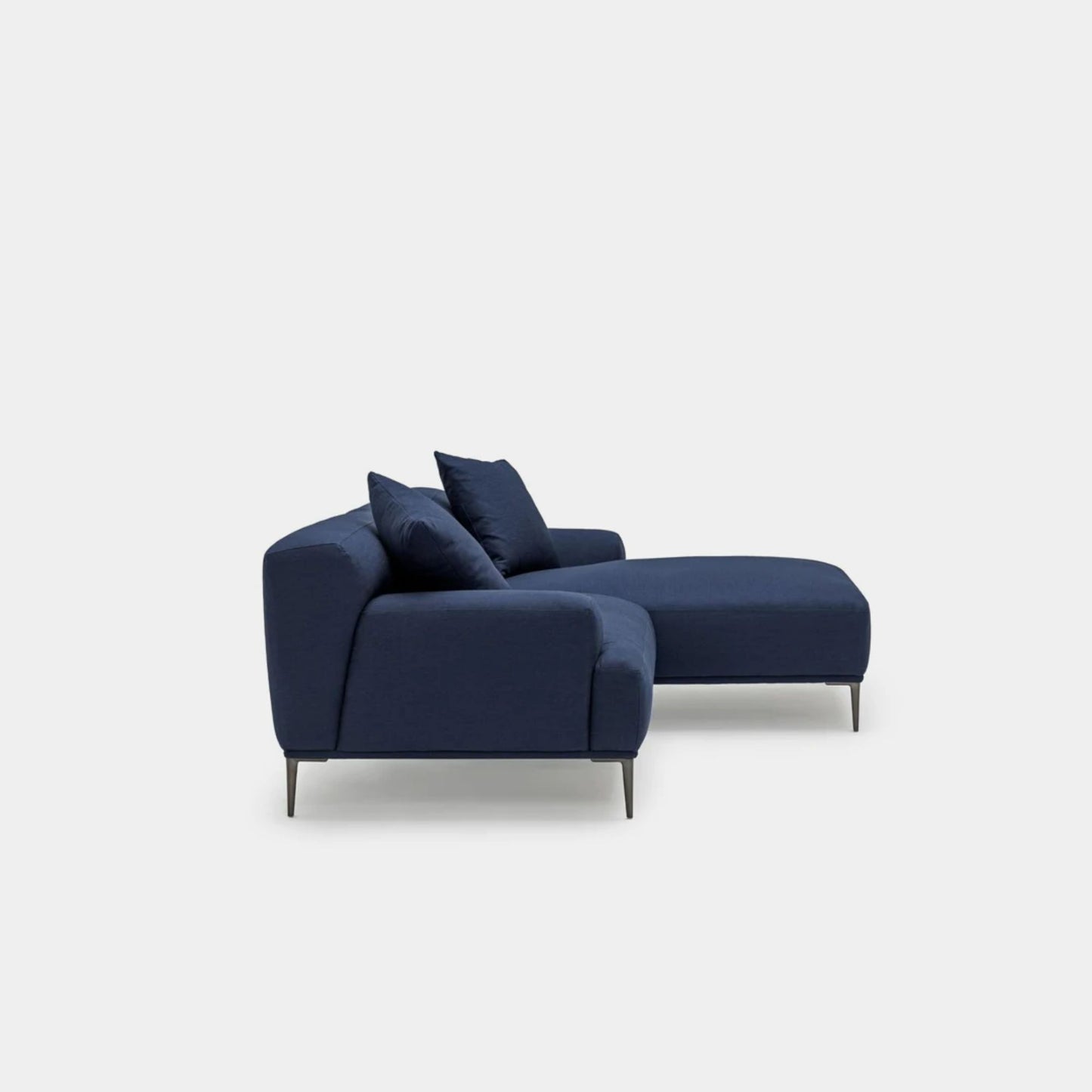 Crystal fabric sectional sofa right blue