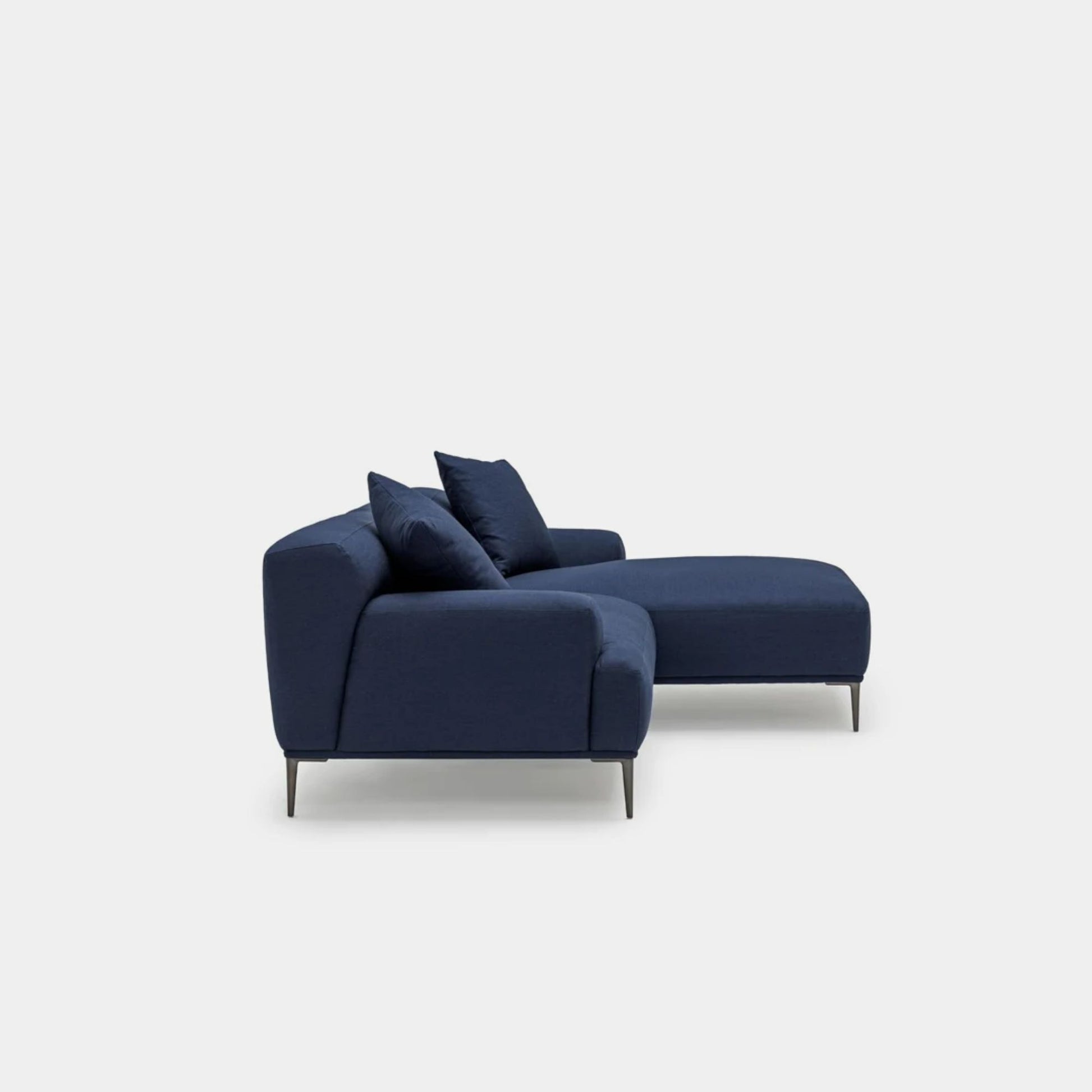 Crystal fabric sectional sofa right blue