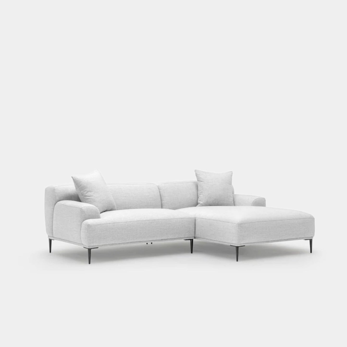 Crystal fabric sectional sofa right grey