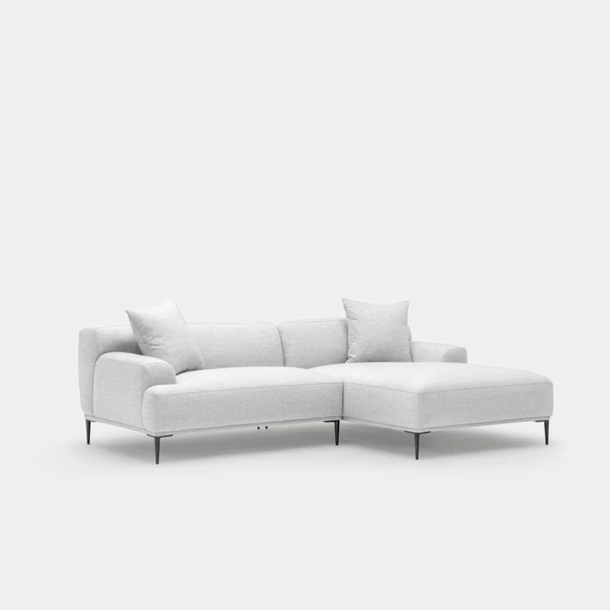 Crystal fabric sectional sofa right grey