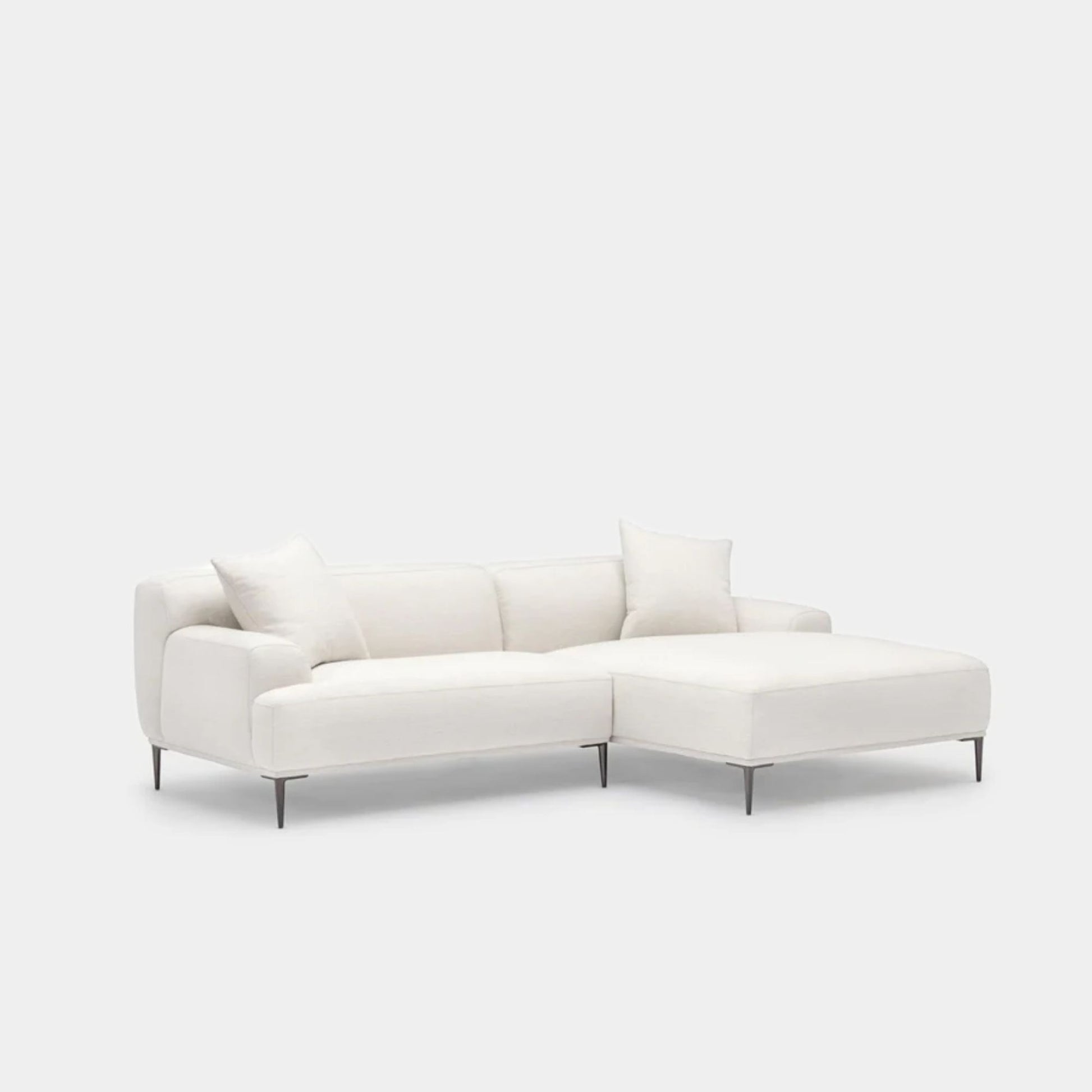 Crystal fabric sectional sofa right white