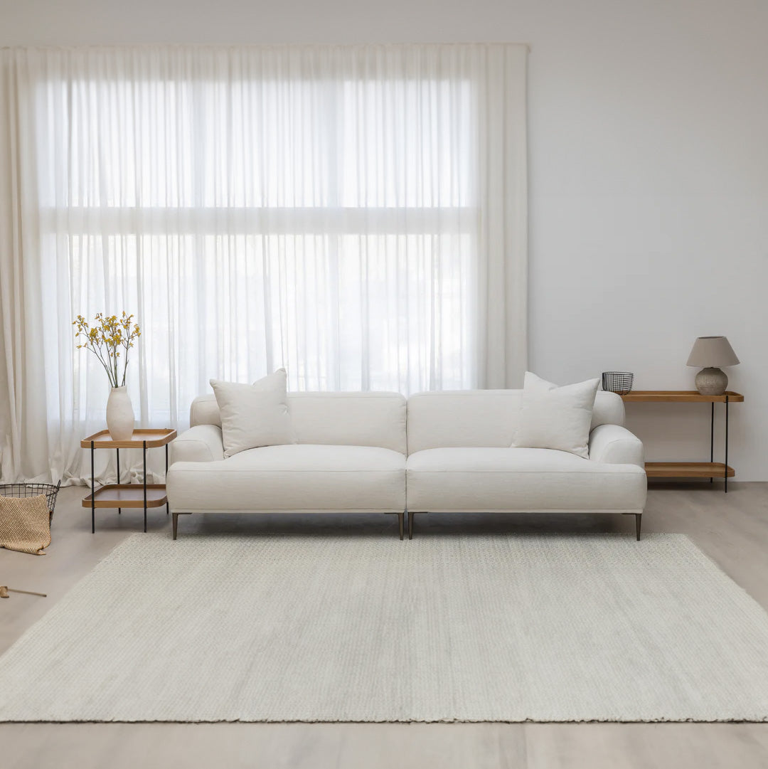 Crystal white polyester blend sofa