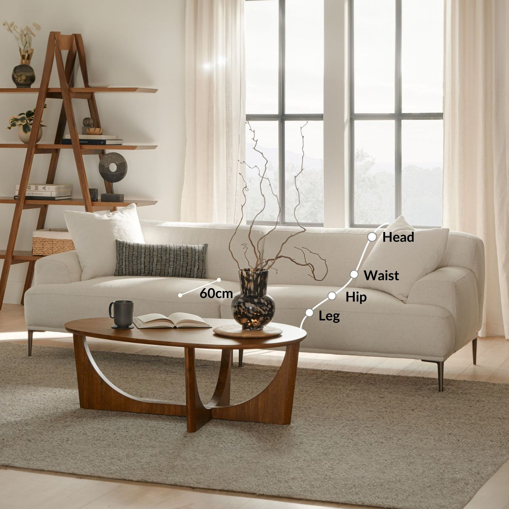 Crystal white polyester blend sofa