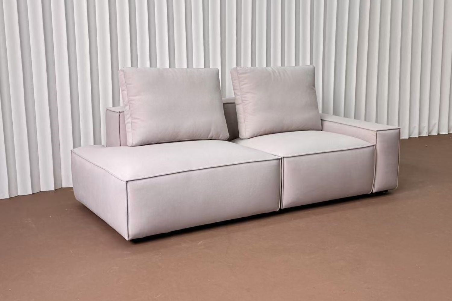 Cubix 200cm one arm sofa beige (Ease 40) fabric sofa Kira Ng | Dec 24