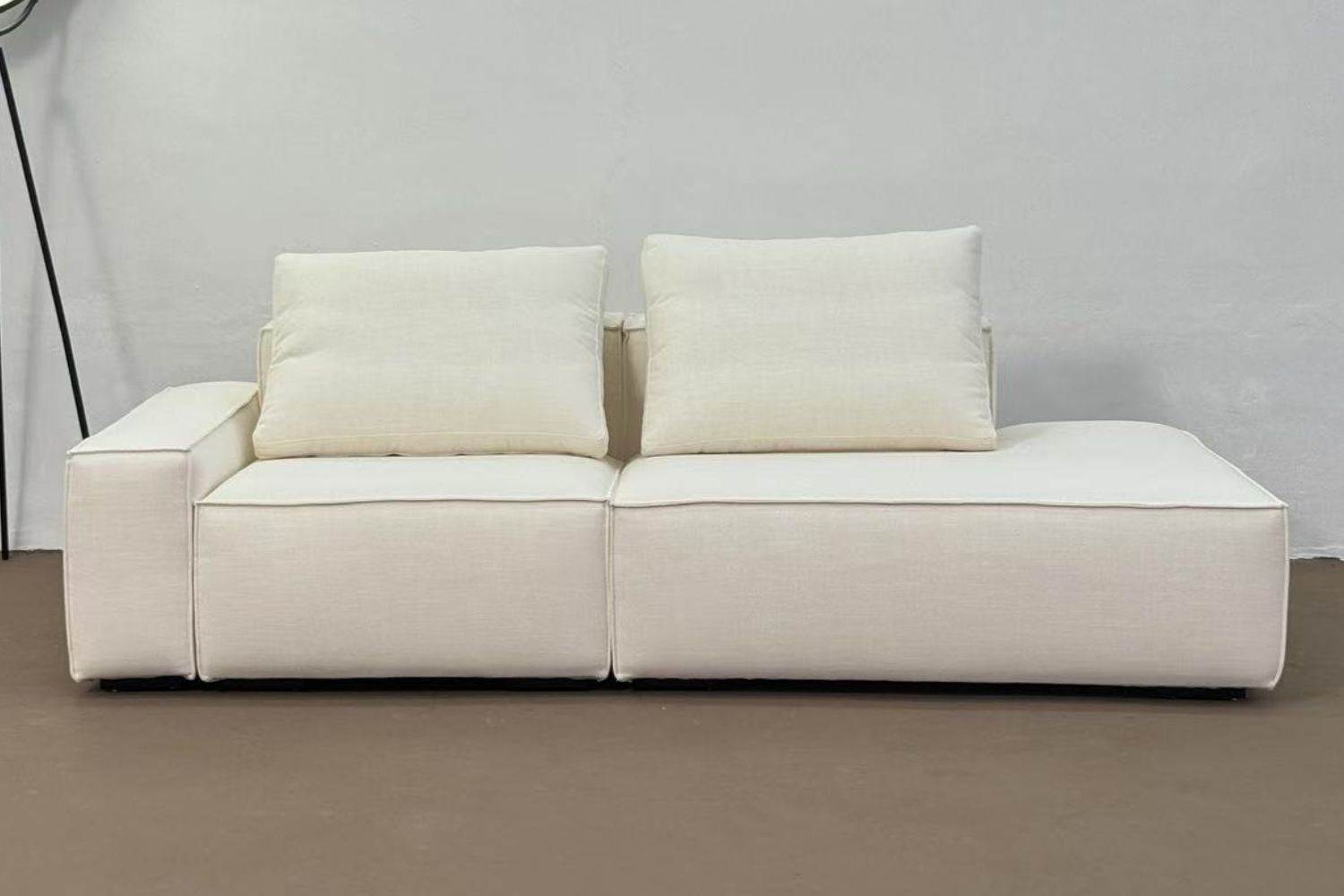 Cubix 220cm one arm sofa beige (Toby 01) fabric sofa Quentin Duvivier | Jul 25