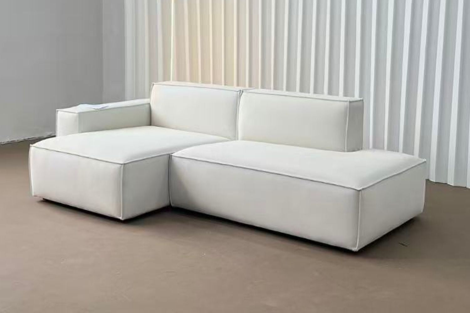 Cubix 240cm White Fabric L Shape Sectional Sofa Tammy | Oct 25
