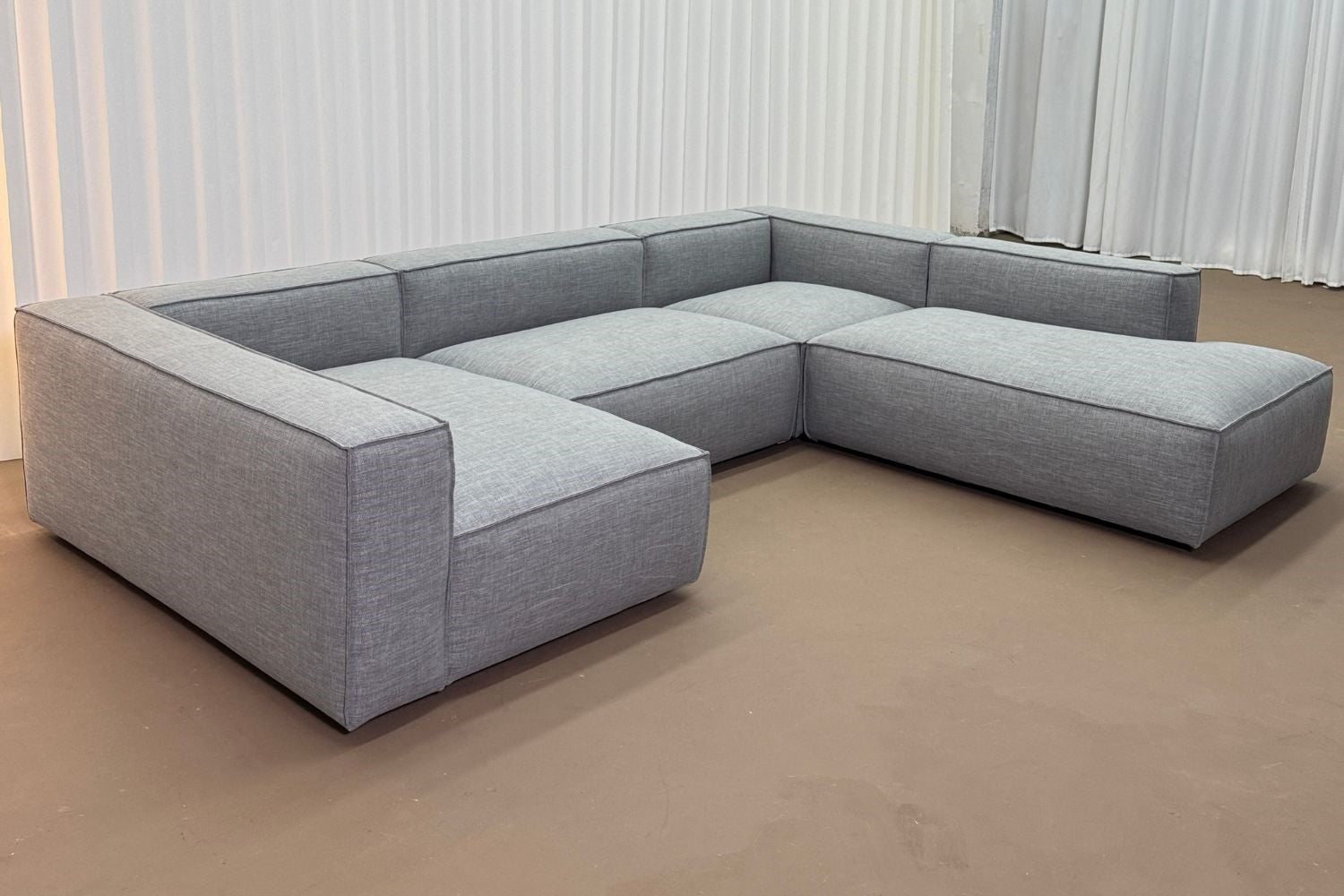 Cubix 300cm Dark Grey Fabric (Toby 94) U Shape Sectional Sofa Ifah | Jun 24