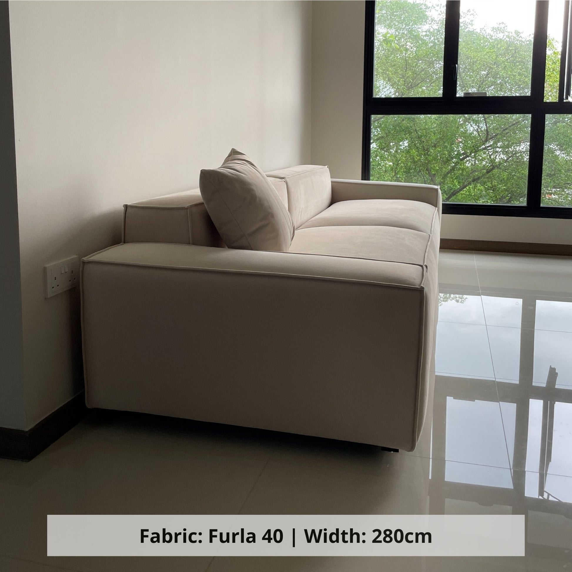 Cubix 4 seater beige pet friendly fabric sofa sample (Other)