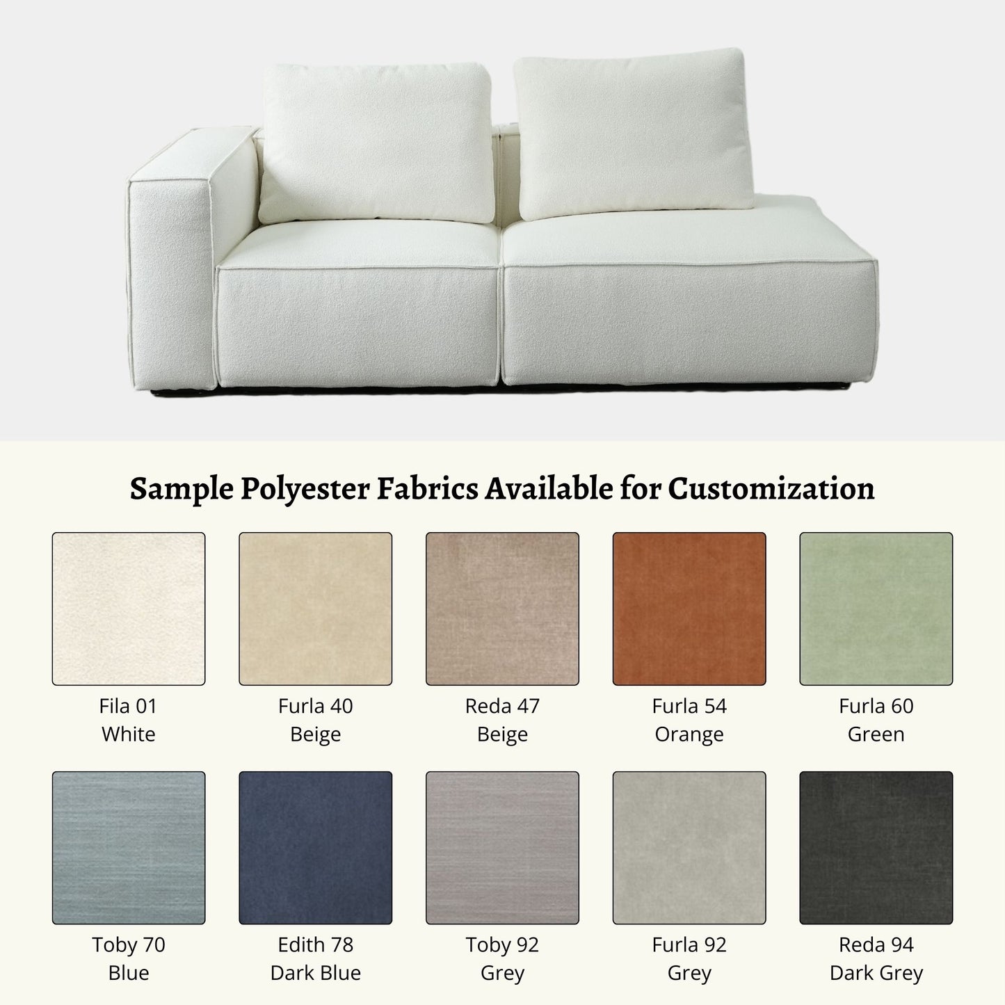 cubix fabric one arm sofa white left