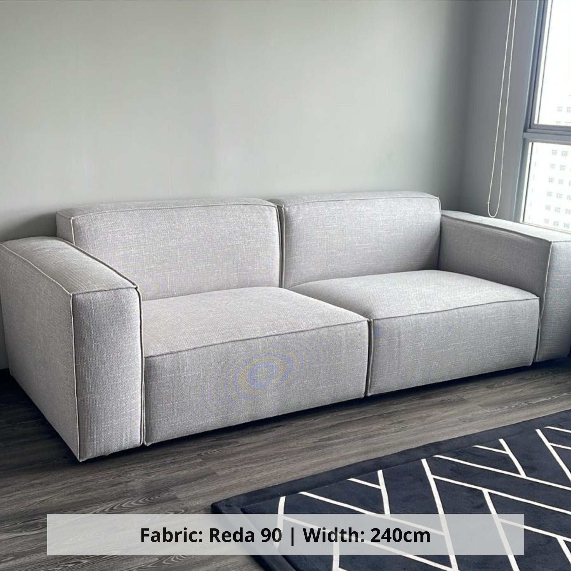 Cubix 3 seater grey Reda 90 fabric sofa sample (Other)