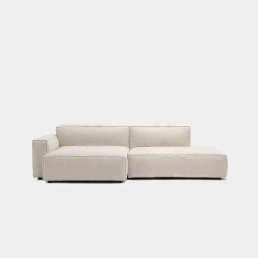Cubix fabric sectional sofa beige left