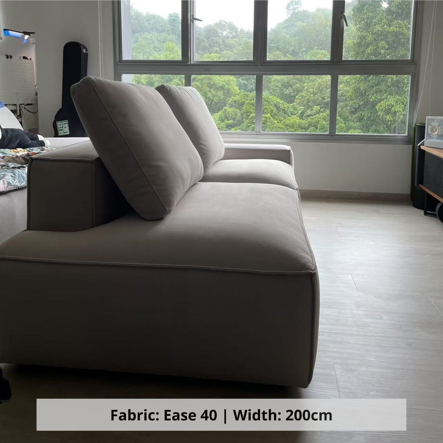 Cubix 3 seater one arm fabric sofa in beige easy clean fabric (Other)