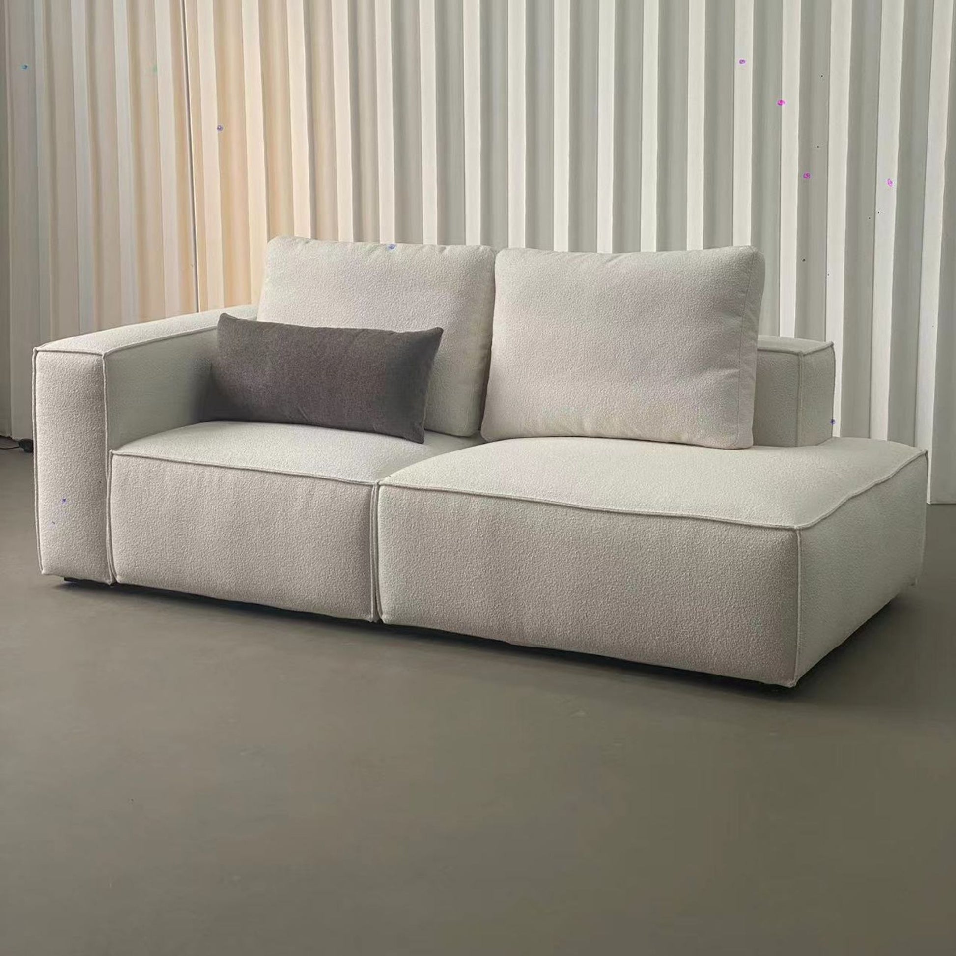 cubix fabric one arm sofa white left