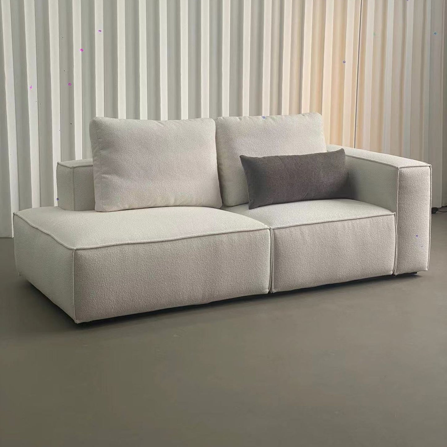 cubix fabric one arm sofa white right