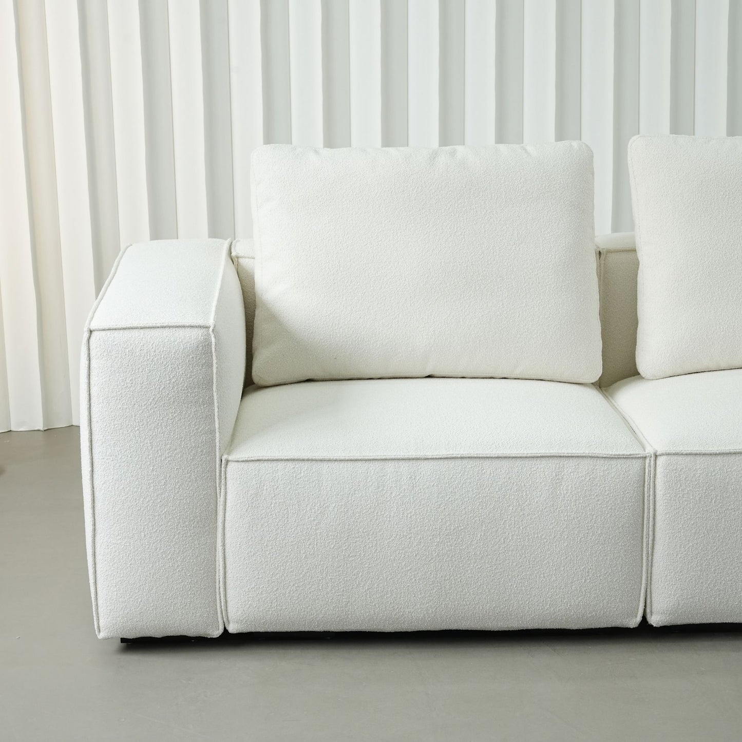 cubix fabric one arm sofa white left
