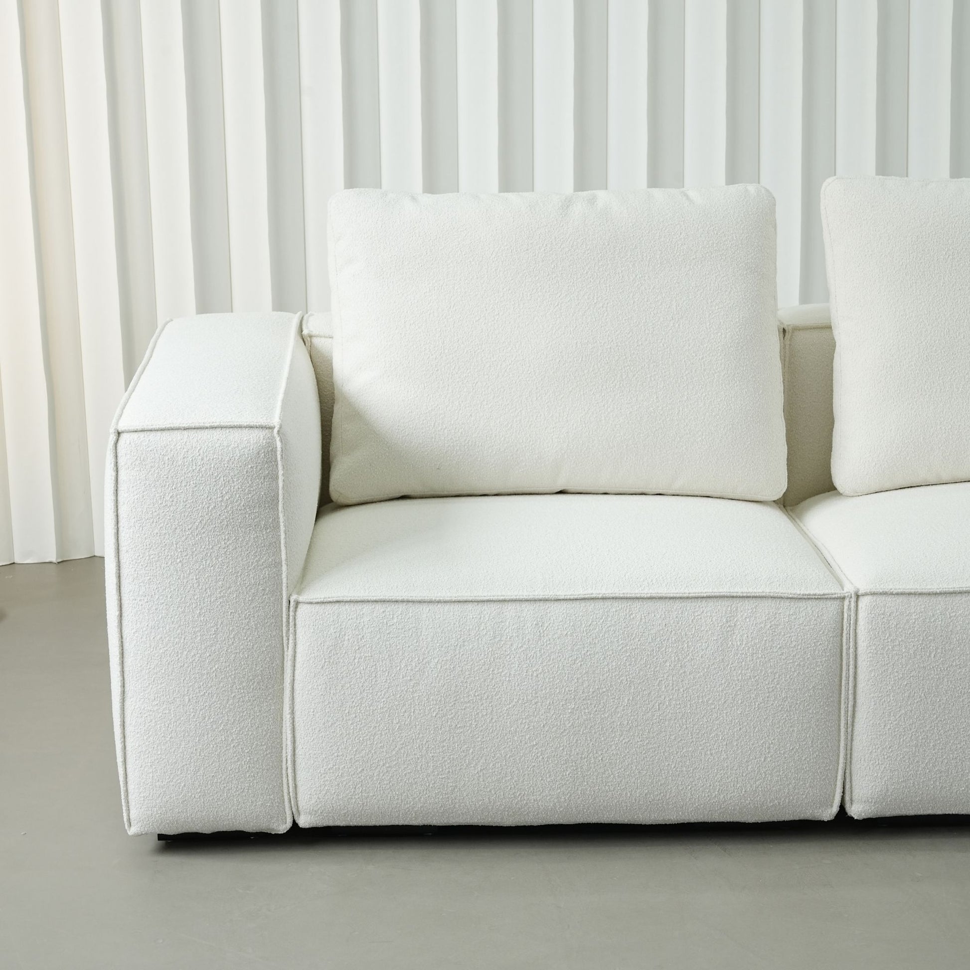 cubix fabric one arm sofa white left