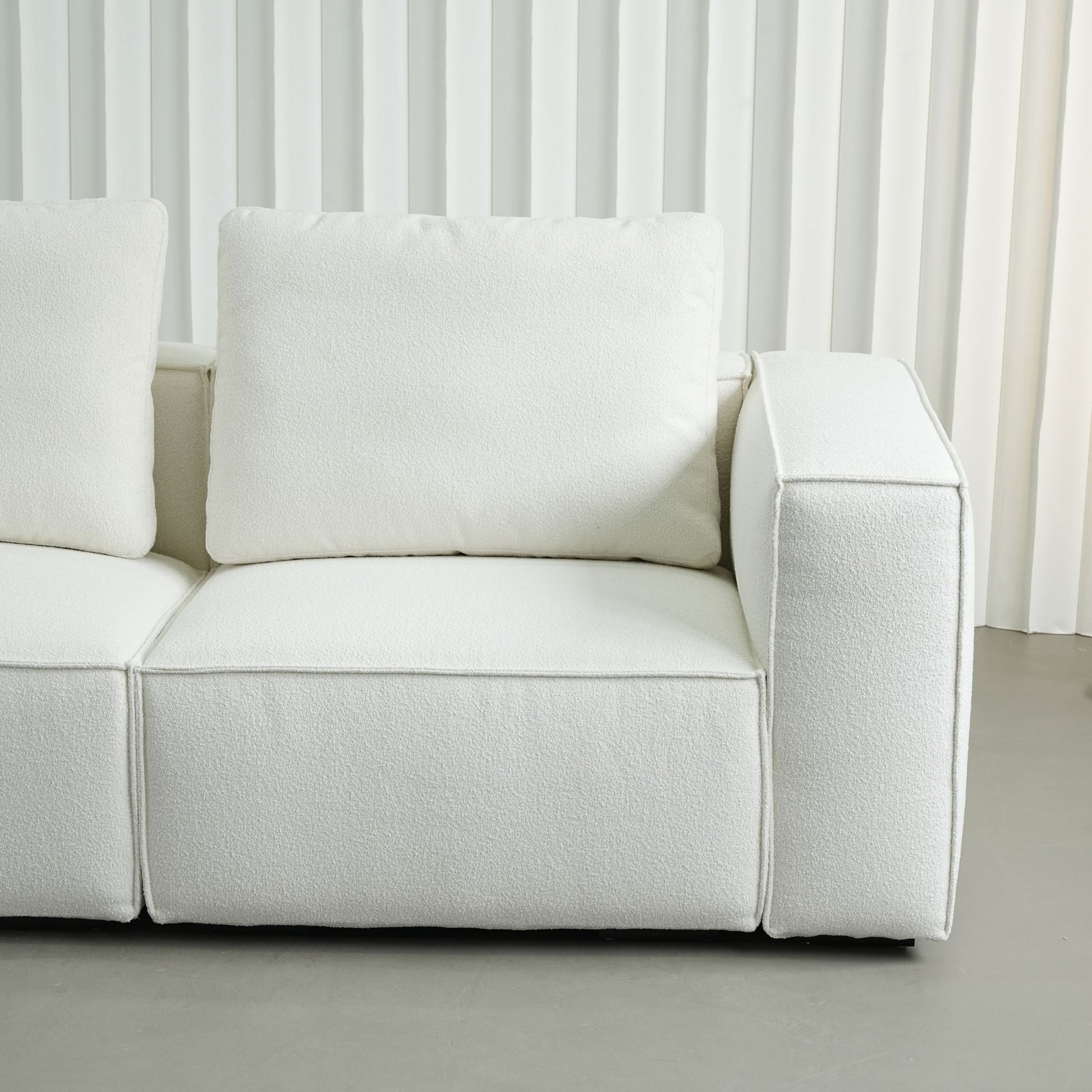 cubix fabric one arm sofa white right
