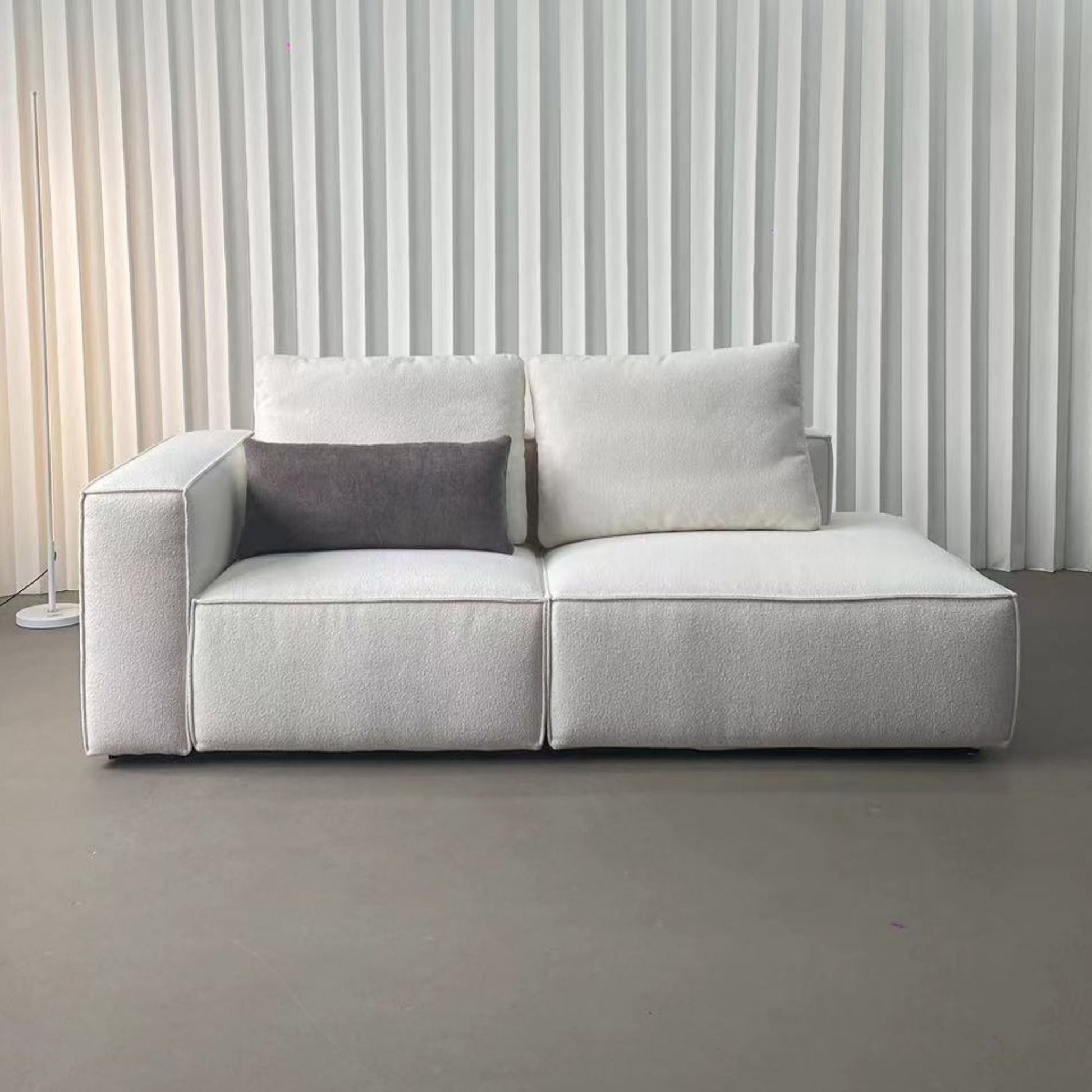 cubix fabric one arm sofa white left
