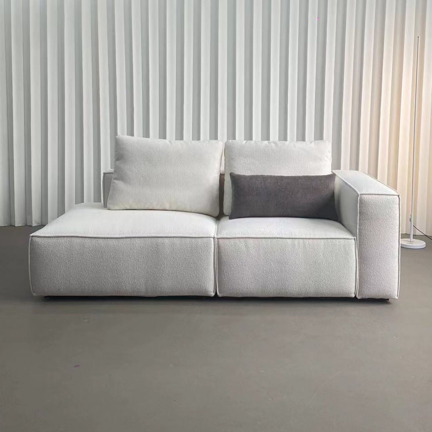 cubix fabric one arm sofa white right
