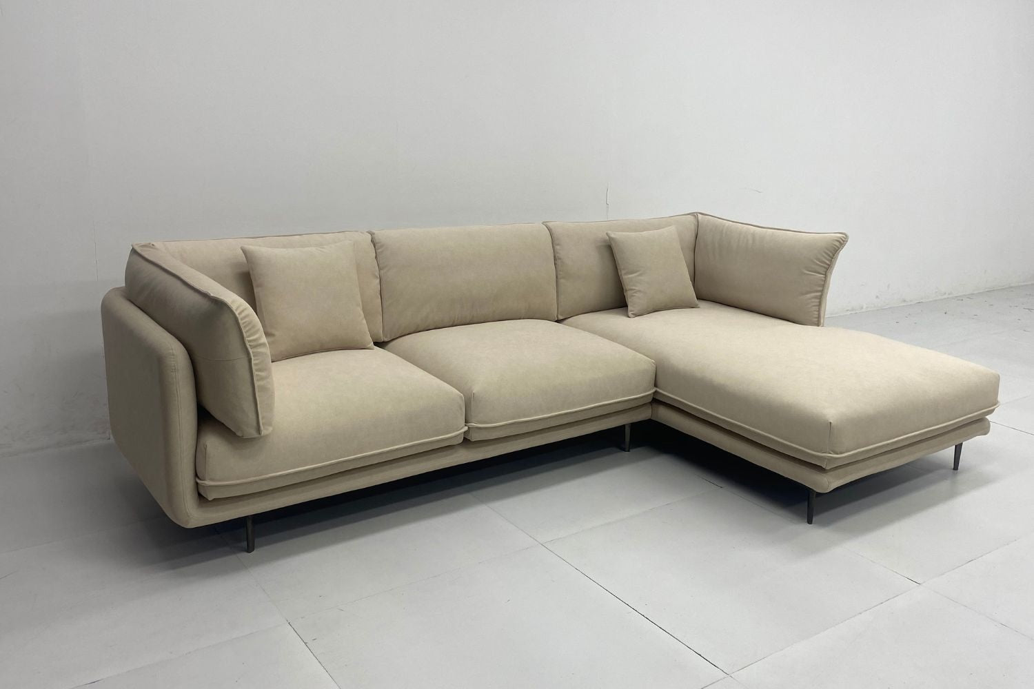 Cuddle 280cm Beige Fabric L Shape Sectional Sofa Valerie | Aug 25