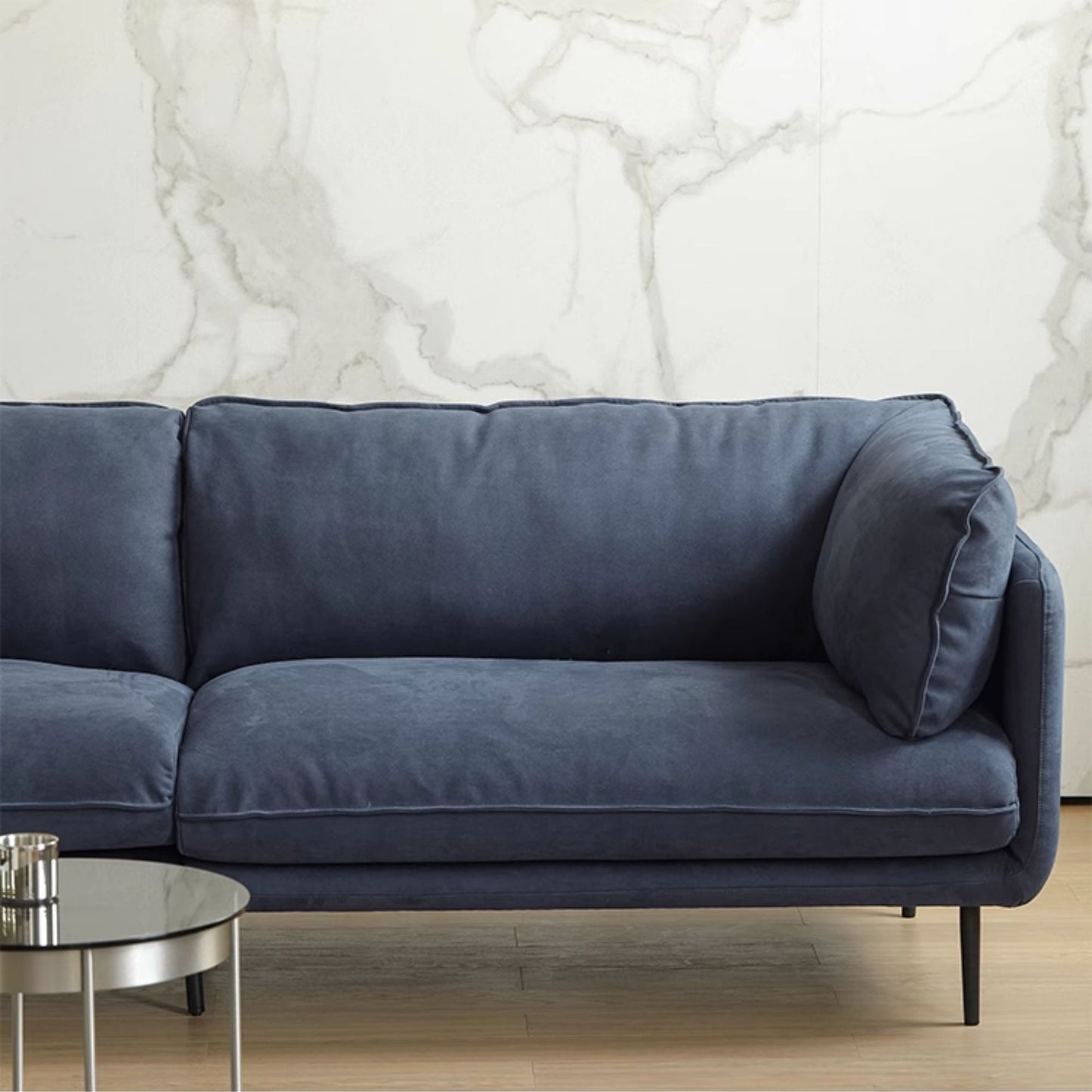 Cuddle blue fabric sofa