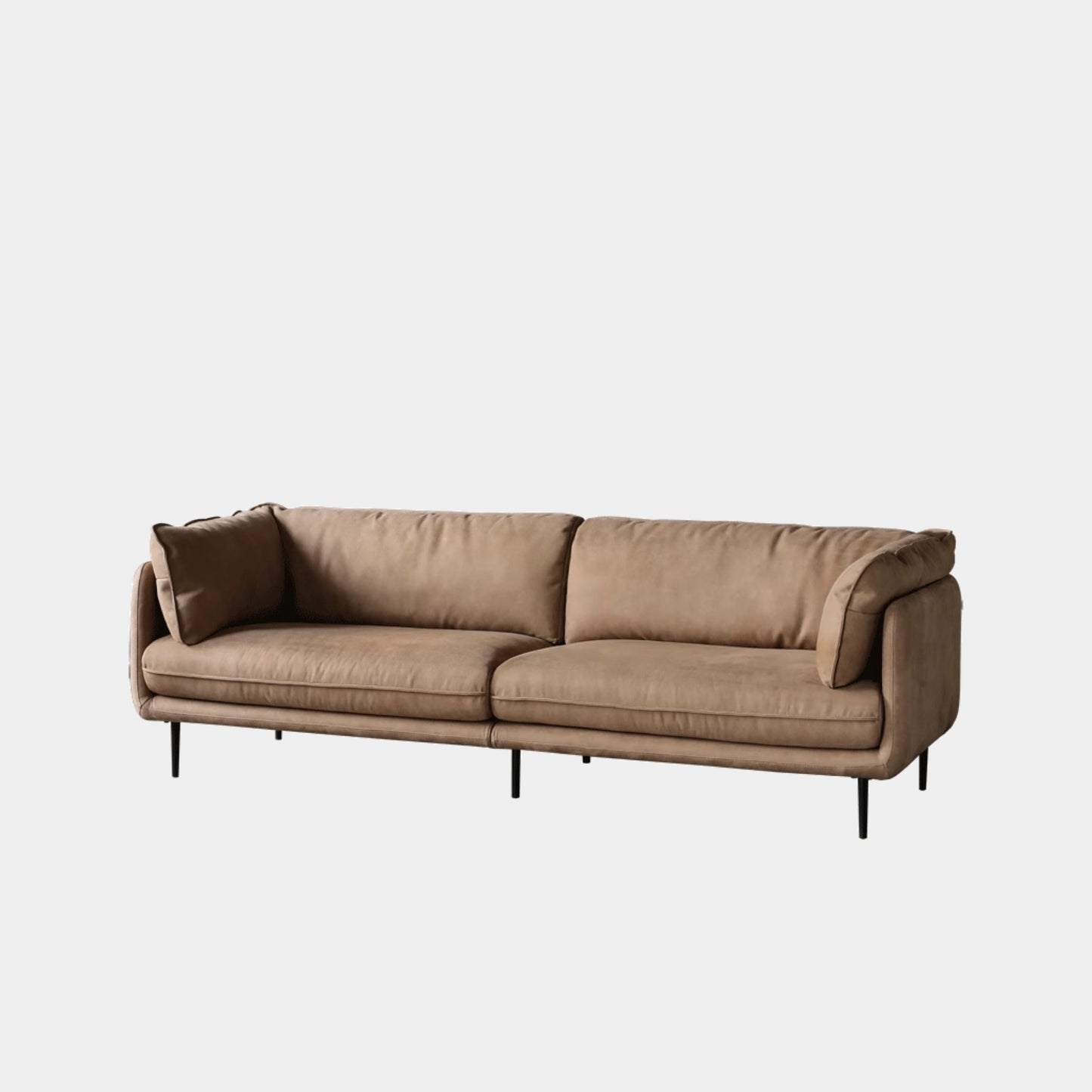 Cuddle brown fabric sofa