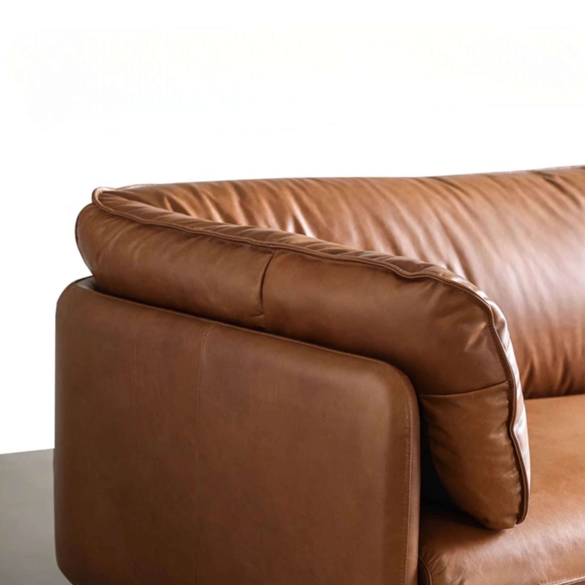 Cuddle full leather sofa brown