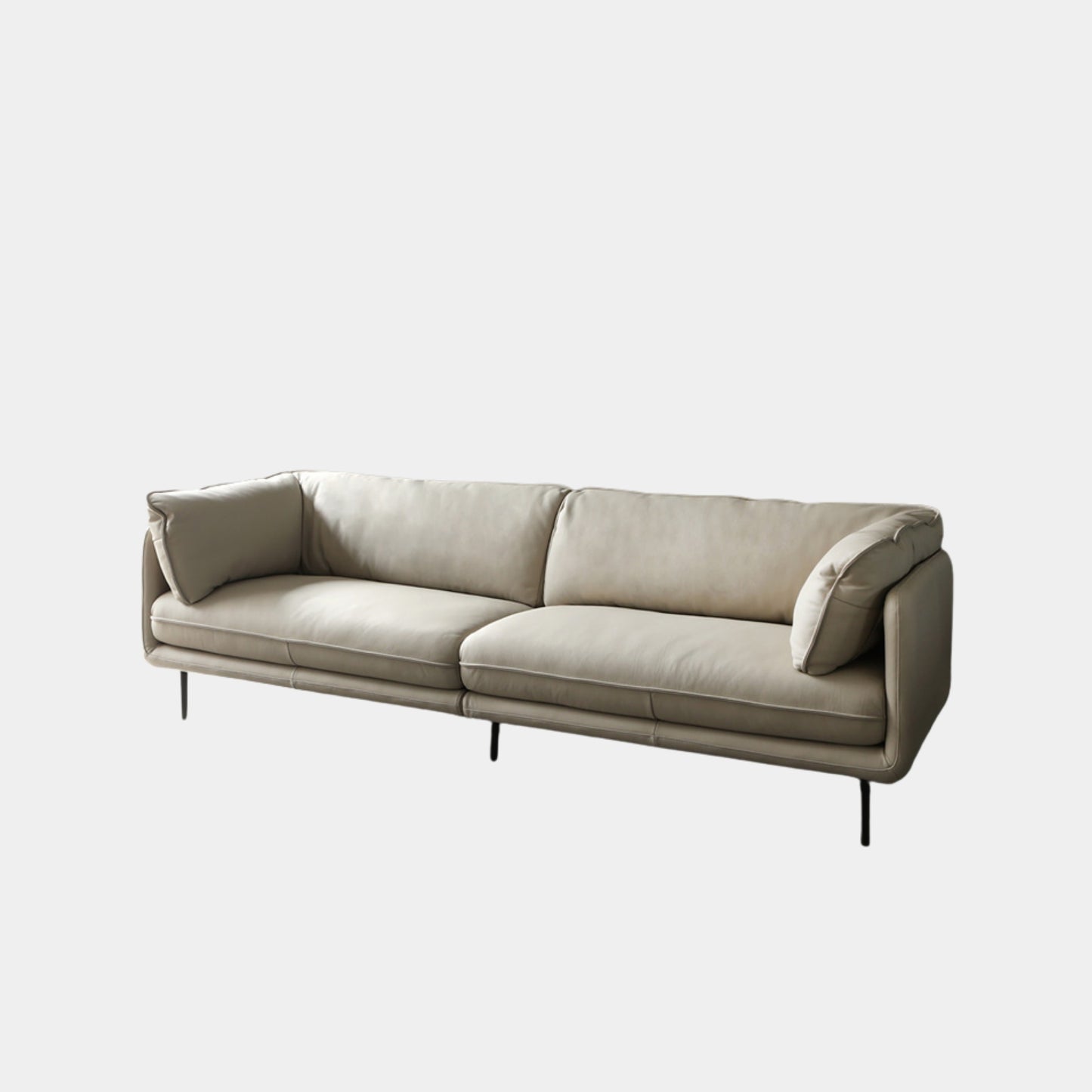 Cuddle half leather sofa white