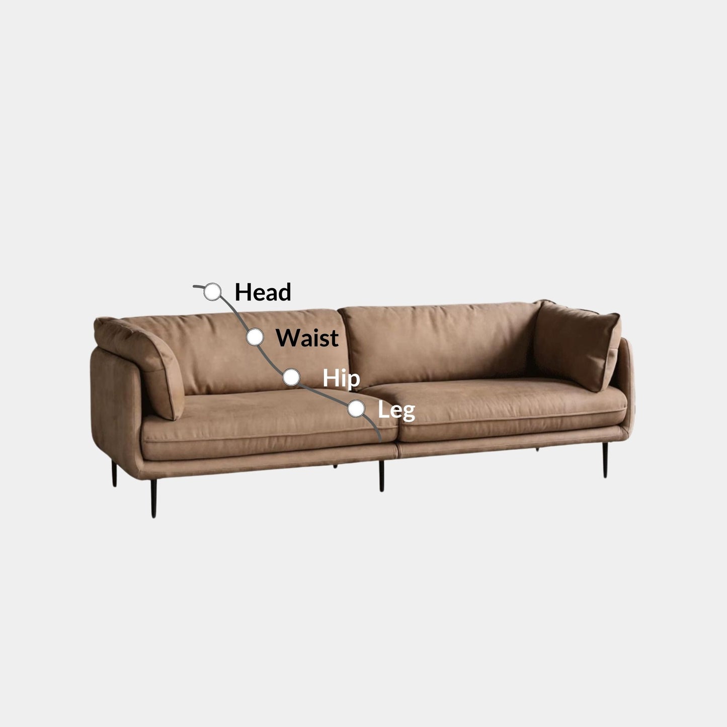 Cuddle brown fabric sofa