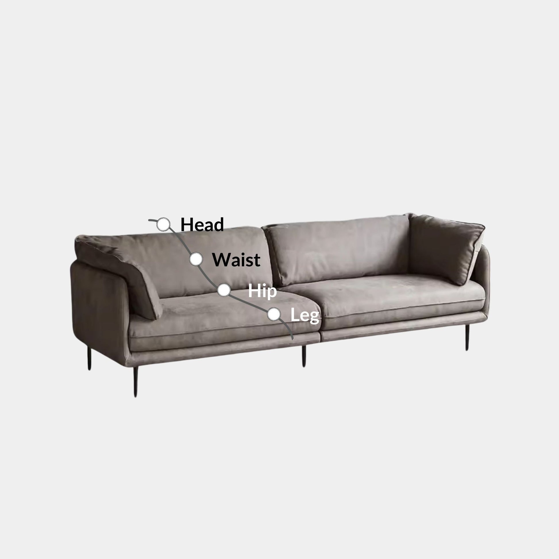 Cuddle grey fabric sofa