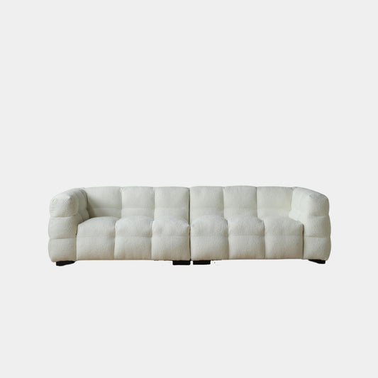 Cutey white fabric sofa