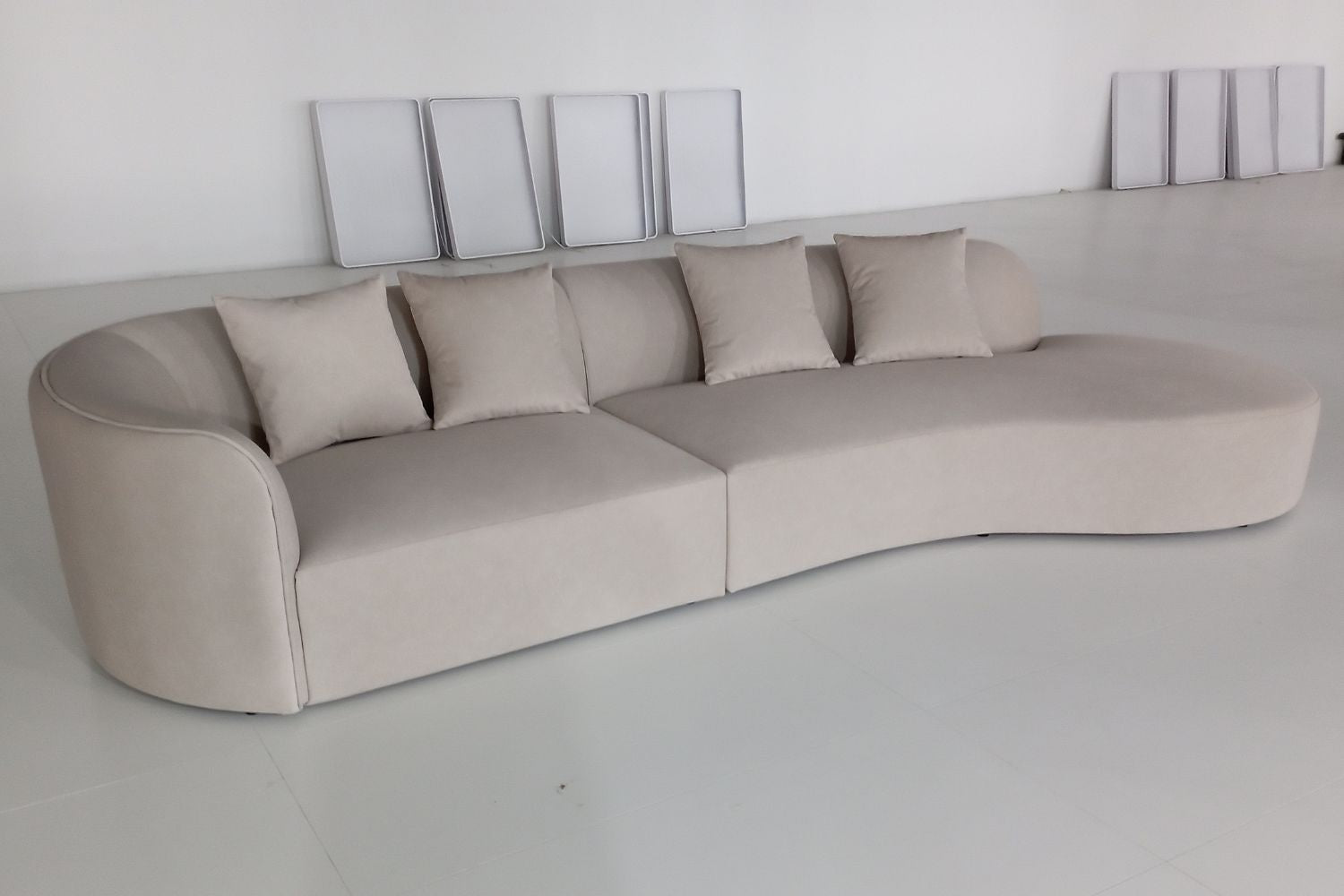 Cynthia 340cm Brown One Arm Fabric Sofa Nur Afisah | Oct 25