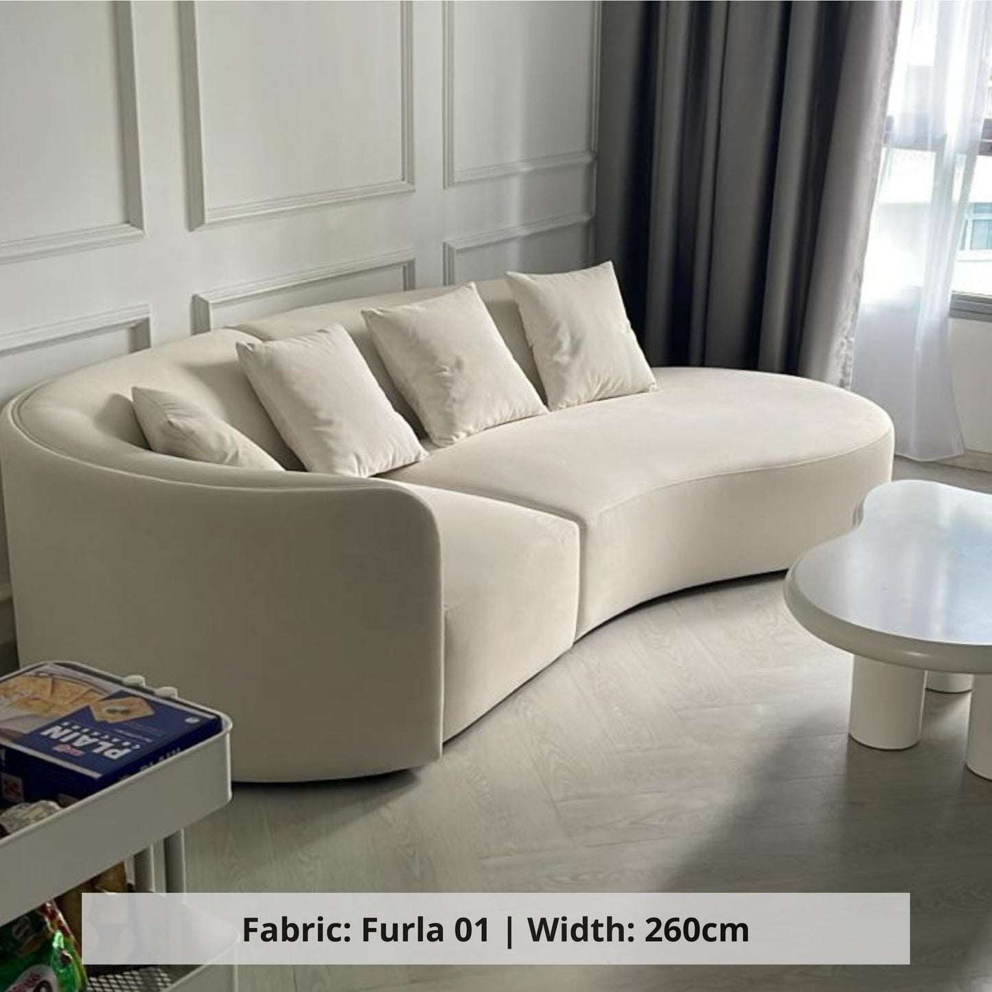 Cynthia 4 seater white pet friendly fabric sofa (Other)